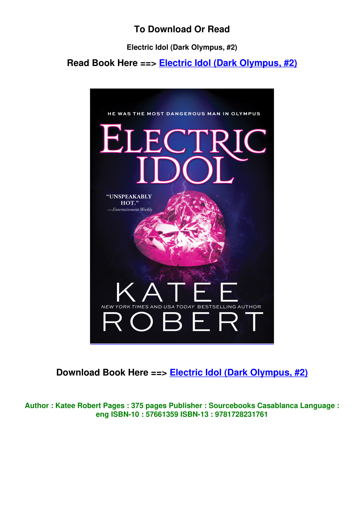 DOWNLOAD pdf Electric Idol Dark Olympus 2 BY Katee Robert.pdf DocDroid