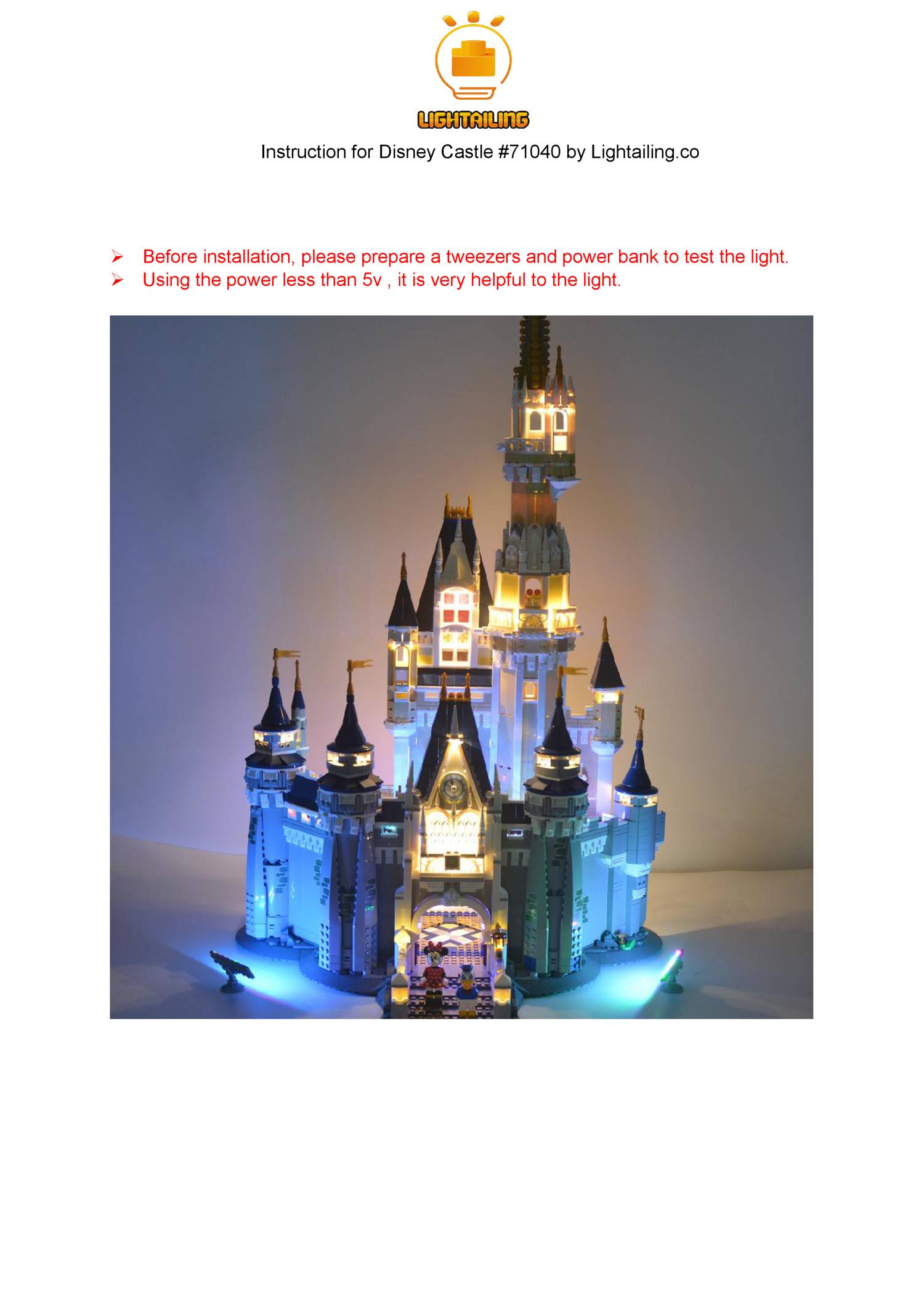 lightailing disney castle