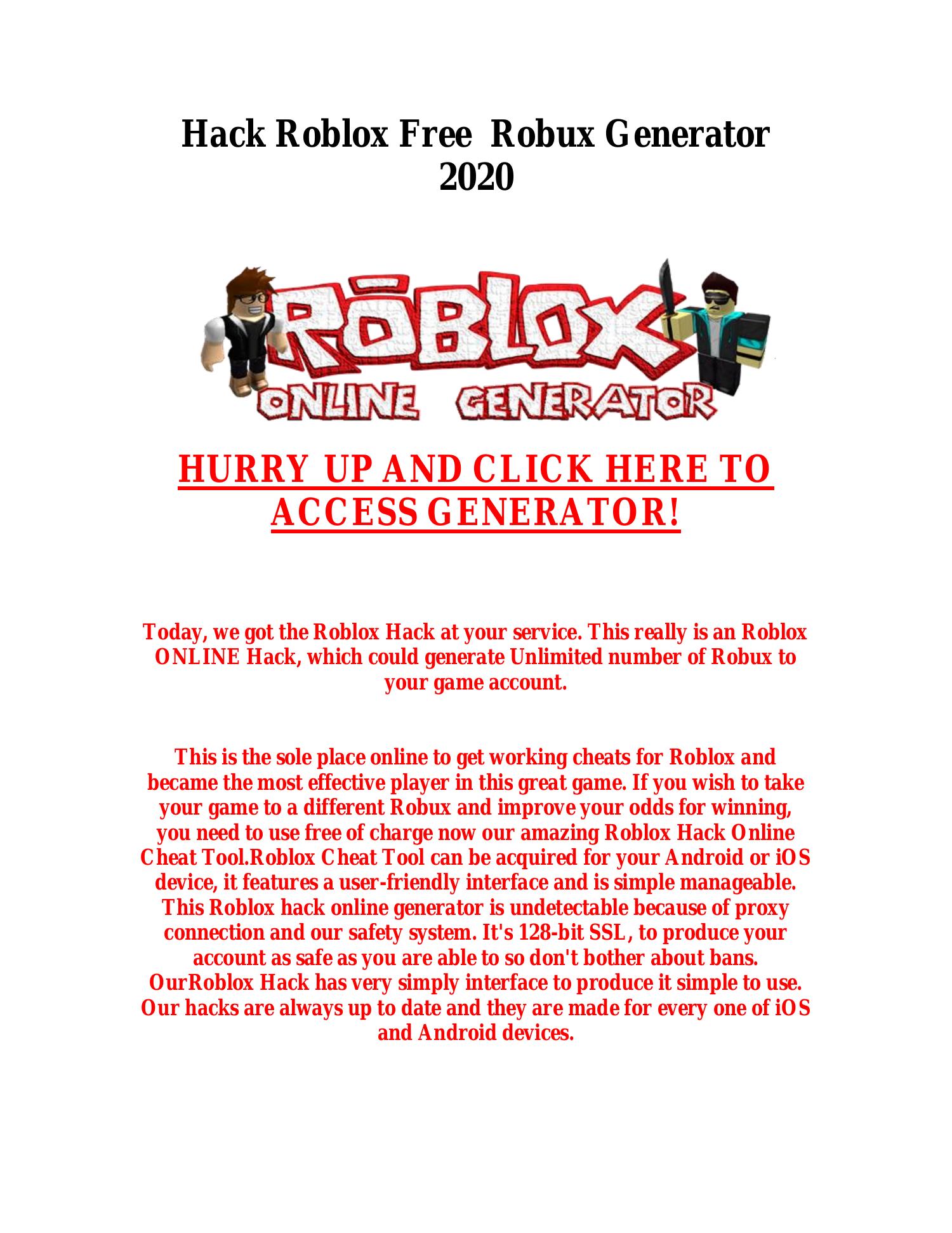 Free Robux Roblox Hacks