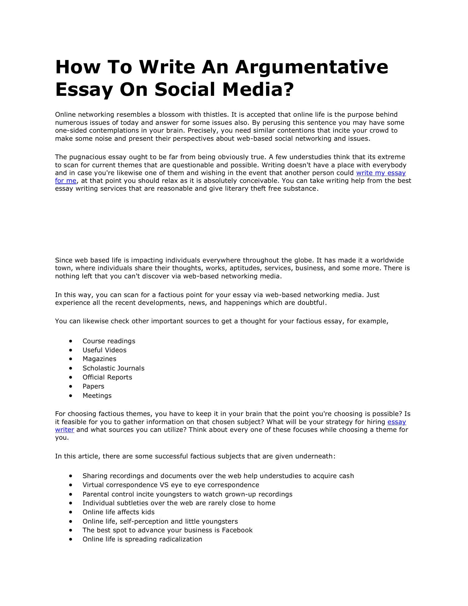 freedom of media argumentative essay