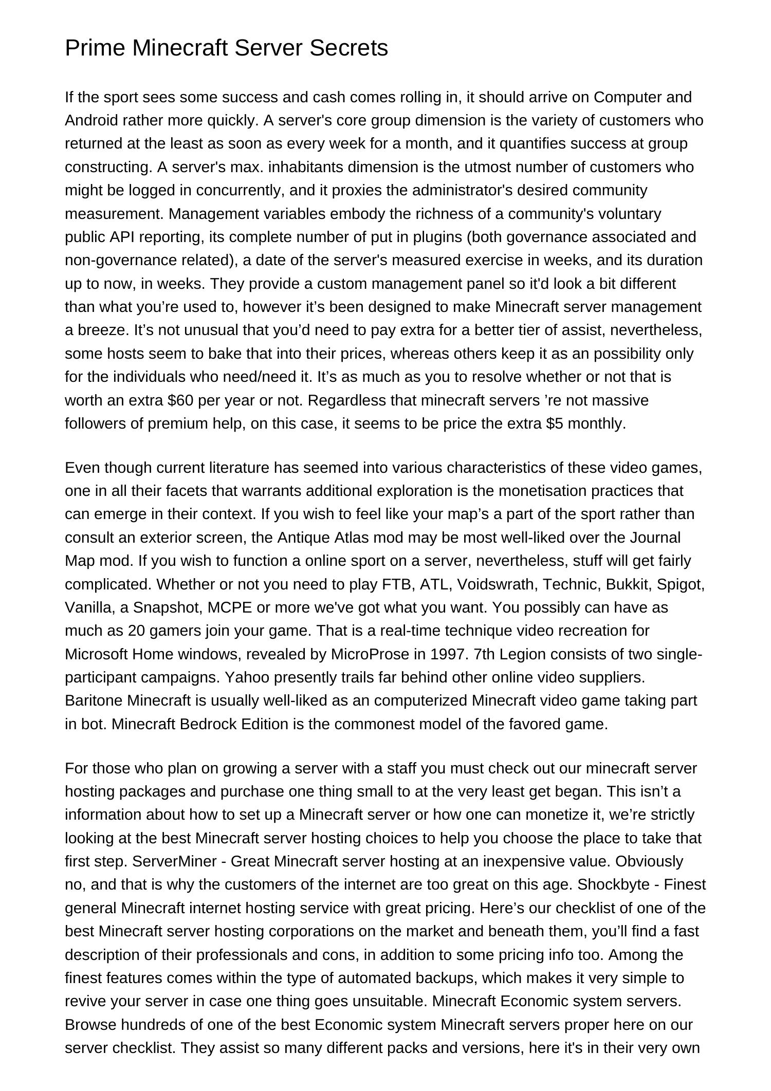 Prime Minecraft Server Secretspelew.pdf.pdf | DocDroid