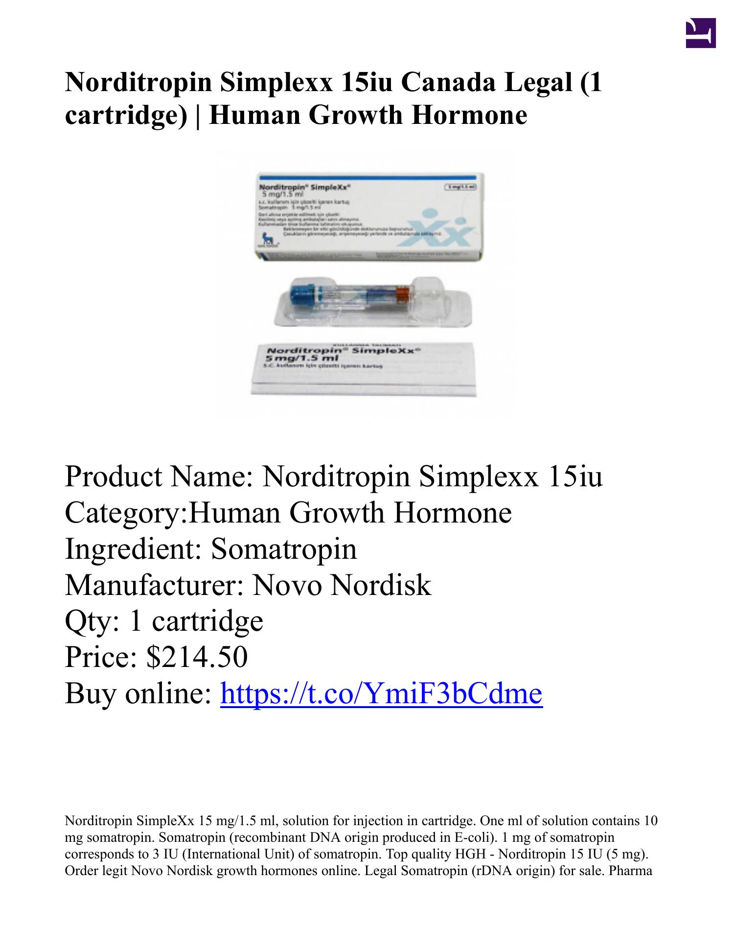 Norditropin Simplexx 15iu Canada Legal 1 cartridge Novo Nordisk.pdf