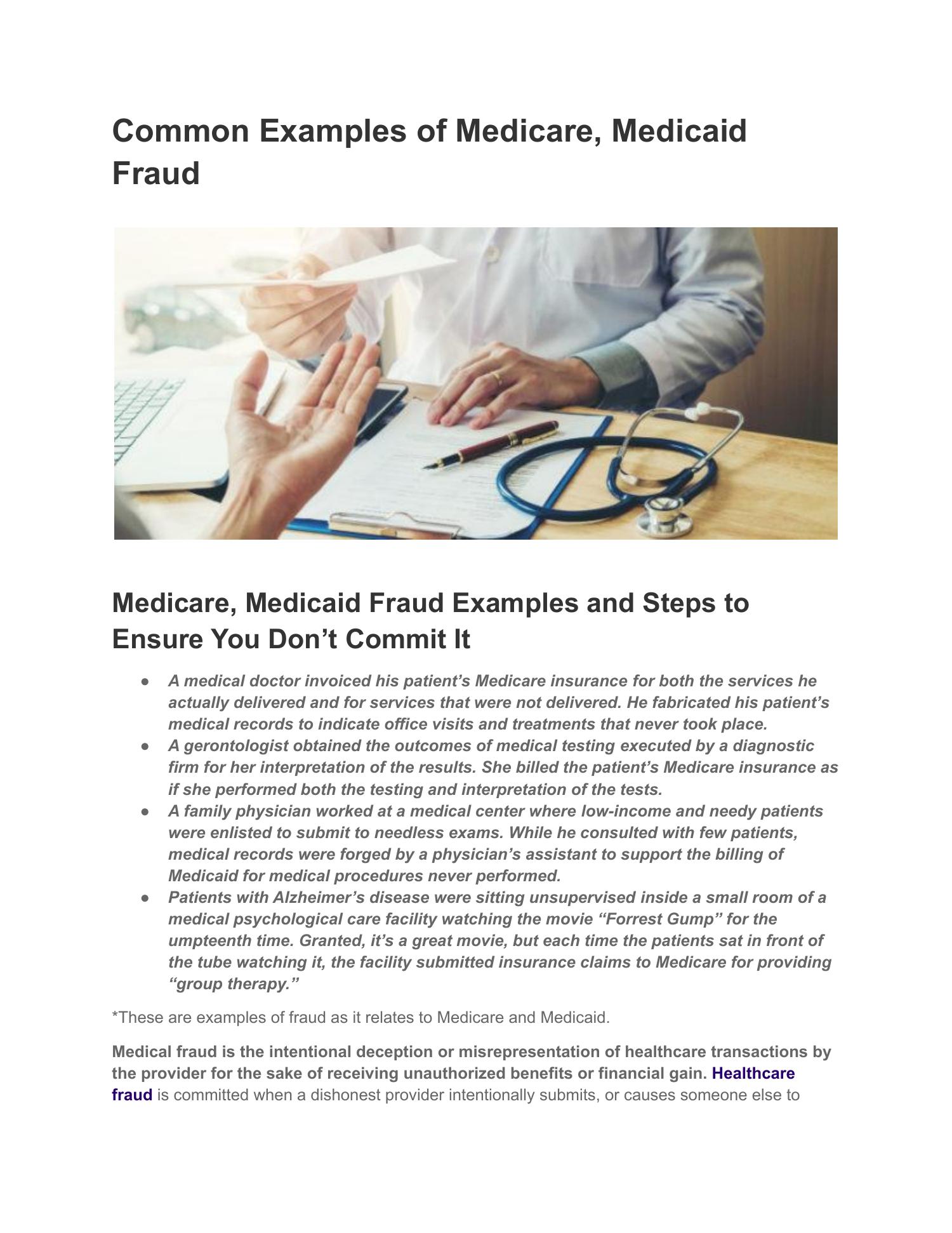 Common Examples of Medicare, Medicaid Fraud.pdf | DocDroid