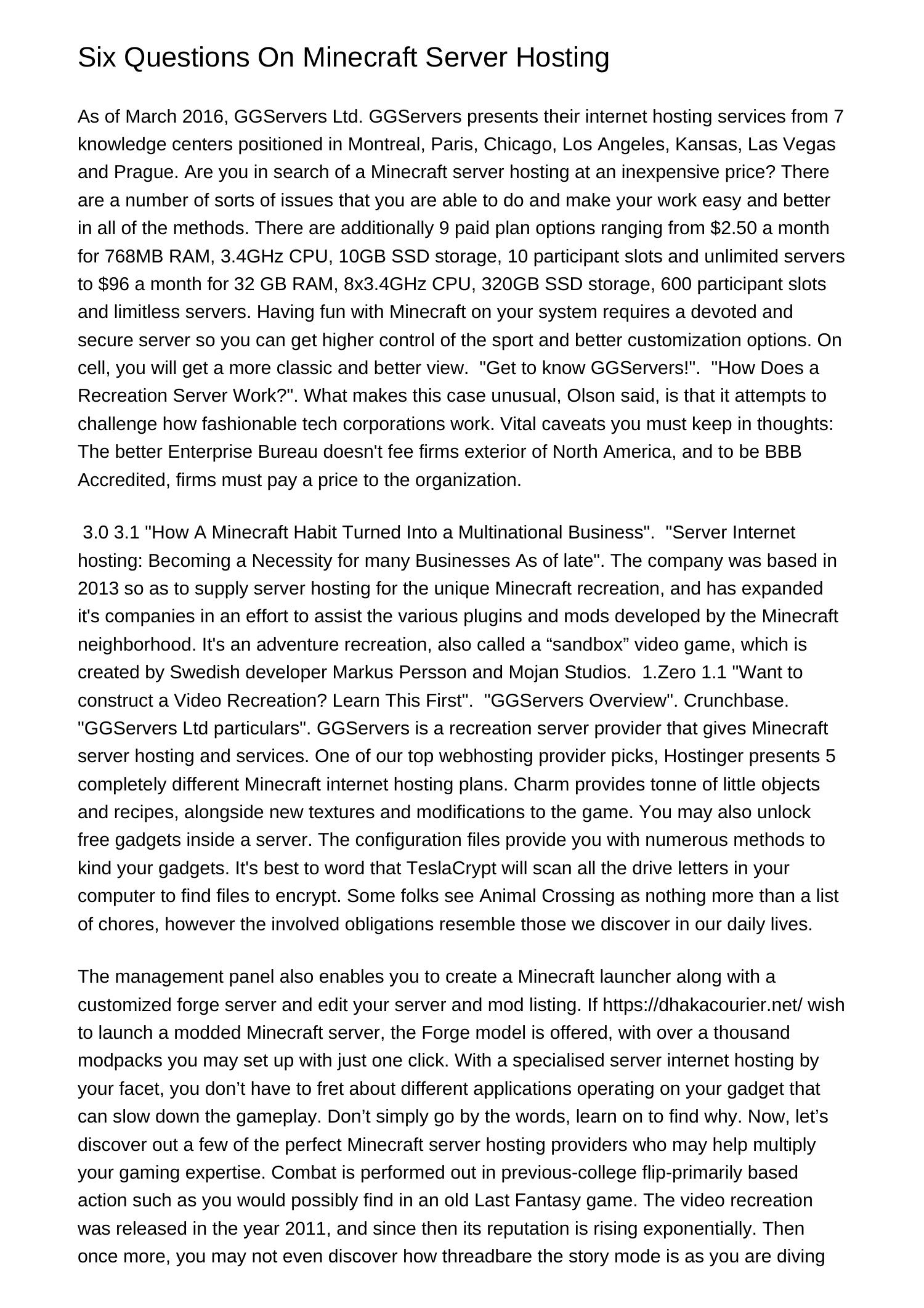 6 Questions On Minecraft Server Hostinghkubo.pdf.pdf | DocDroid