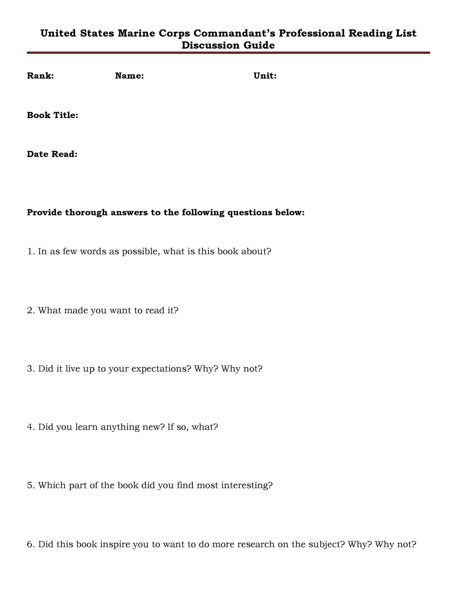 interview book report