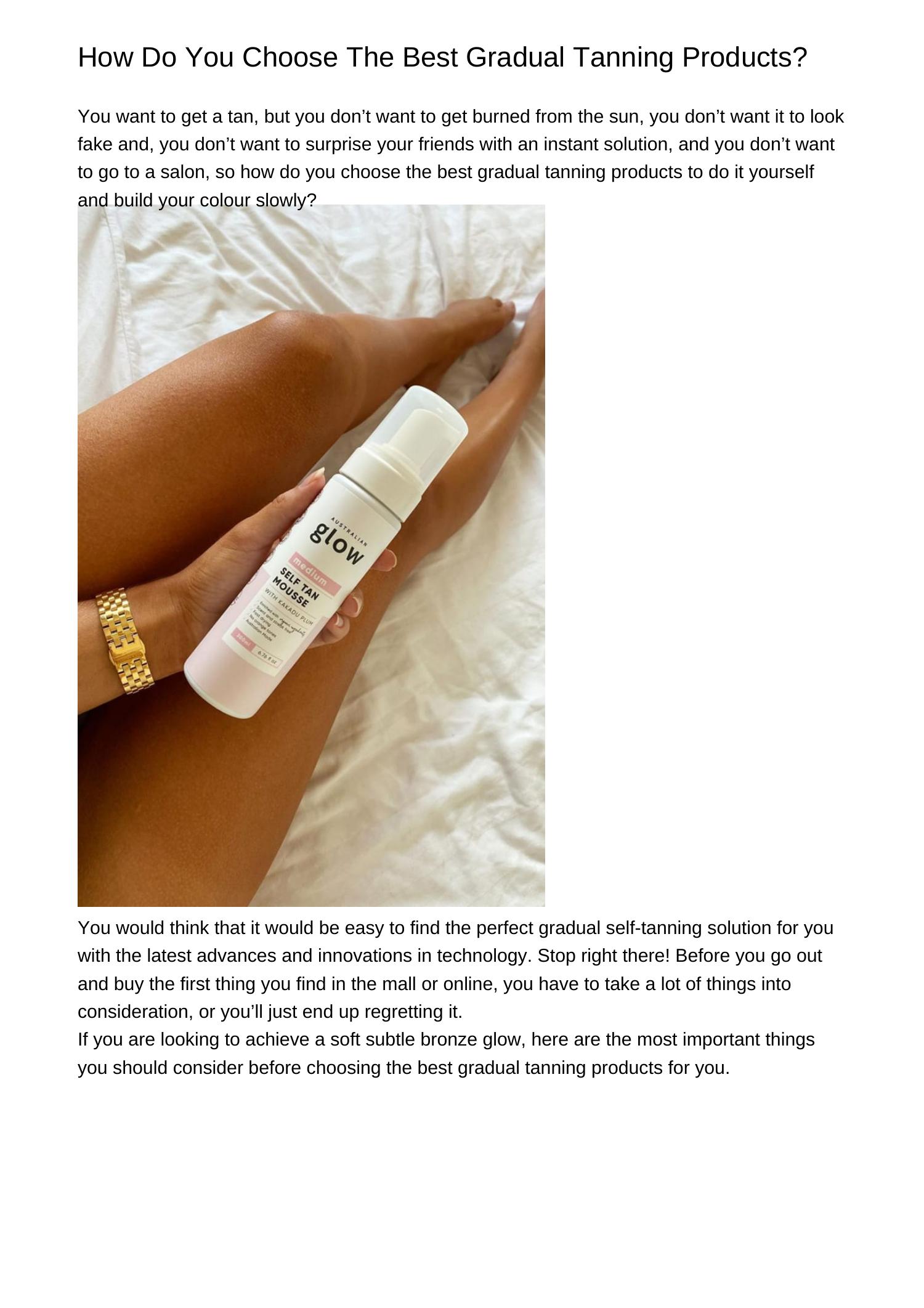 How Do You Choose The Best Gradual Tanning Productstpcyv.pdf.pdf DocDroid