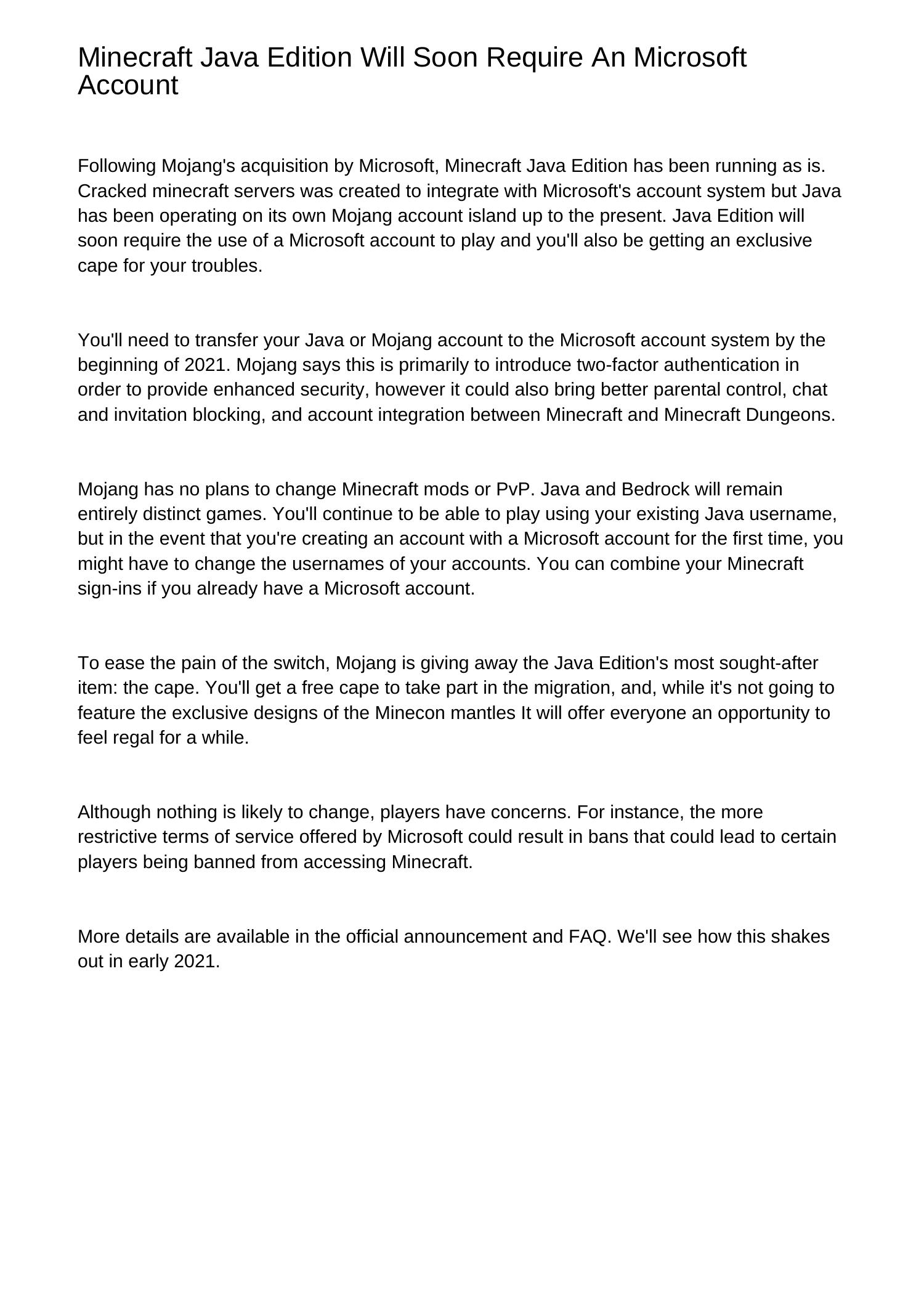 Minecraft Java Edition Will Soon Require A Microsoft Accountovqid.pdf ...