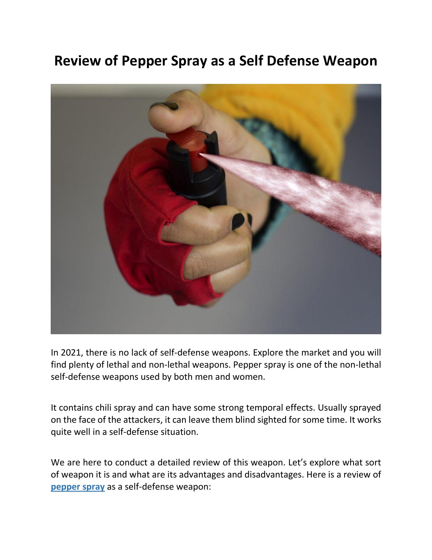 Review of Pepper Spray as a Self Defense Weapon.pdf DocDroid