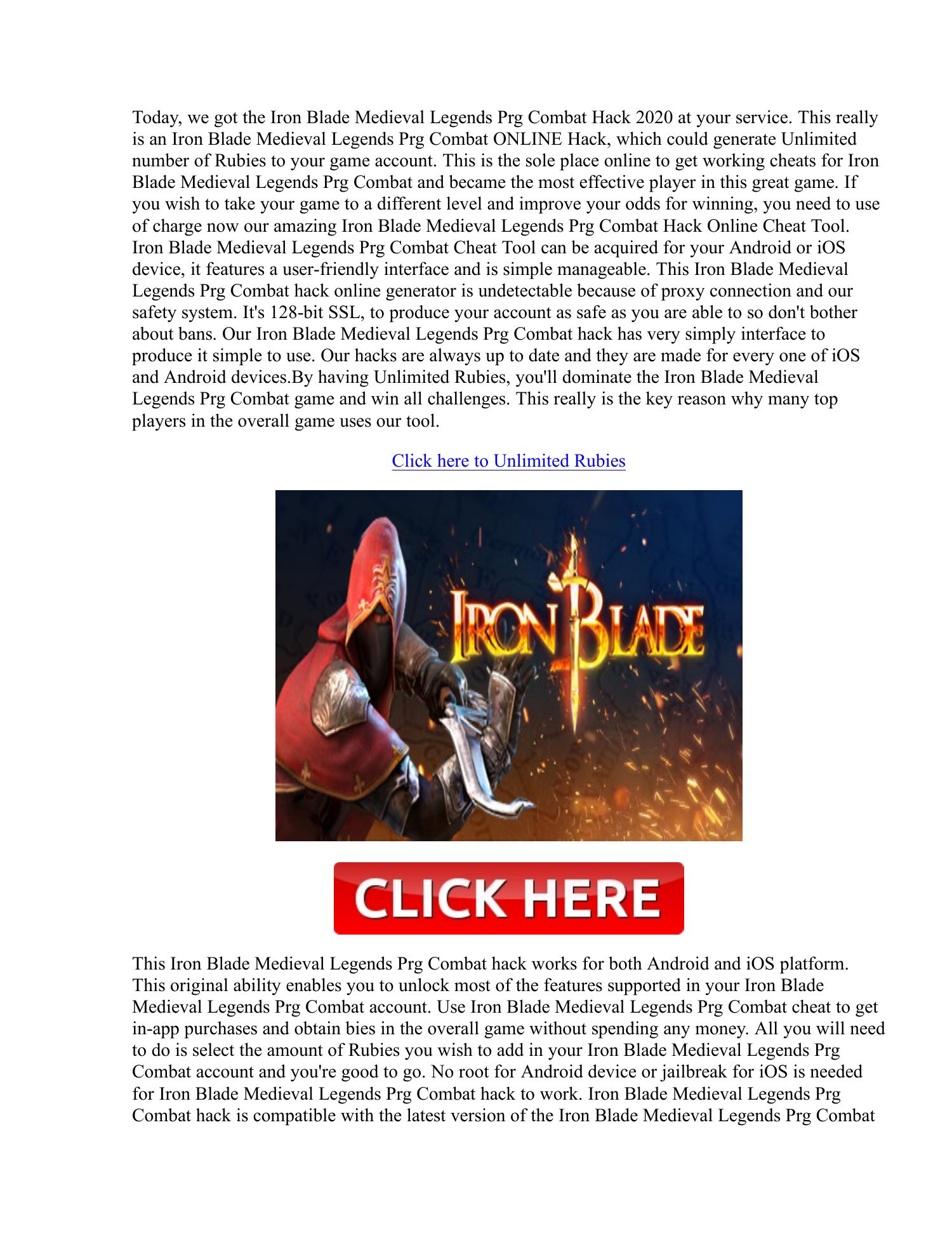 !news! Iron Blade Medieval Legends Prg Combat Hack Rubies Generator