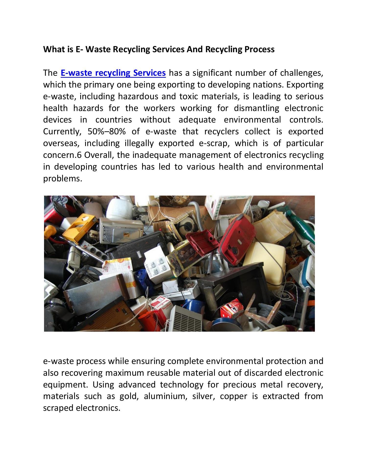What is E Waste Recycling Services And Recycling Process.pdf DocDroid