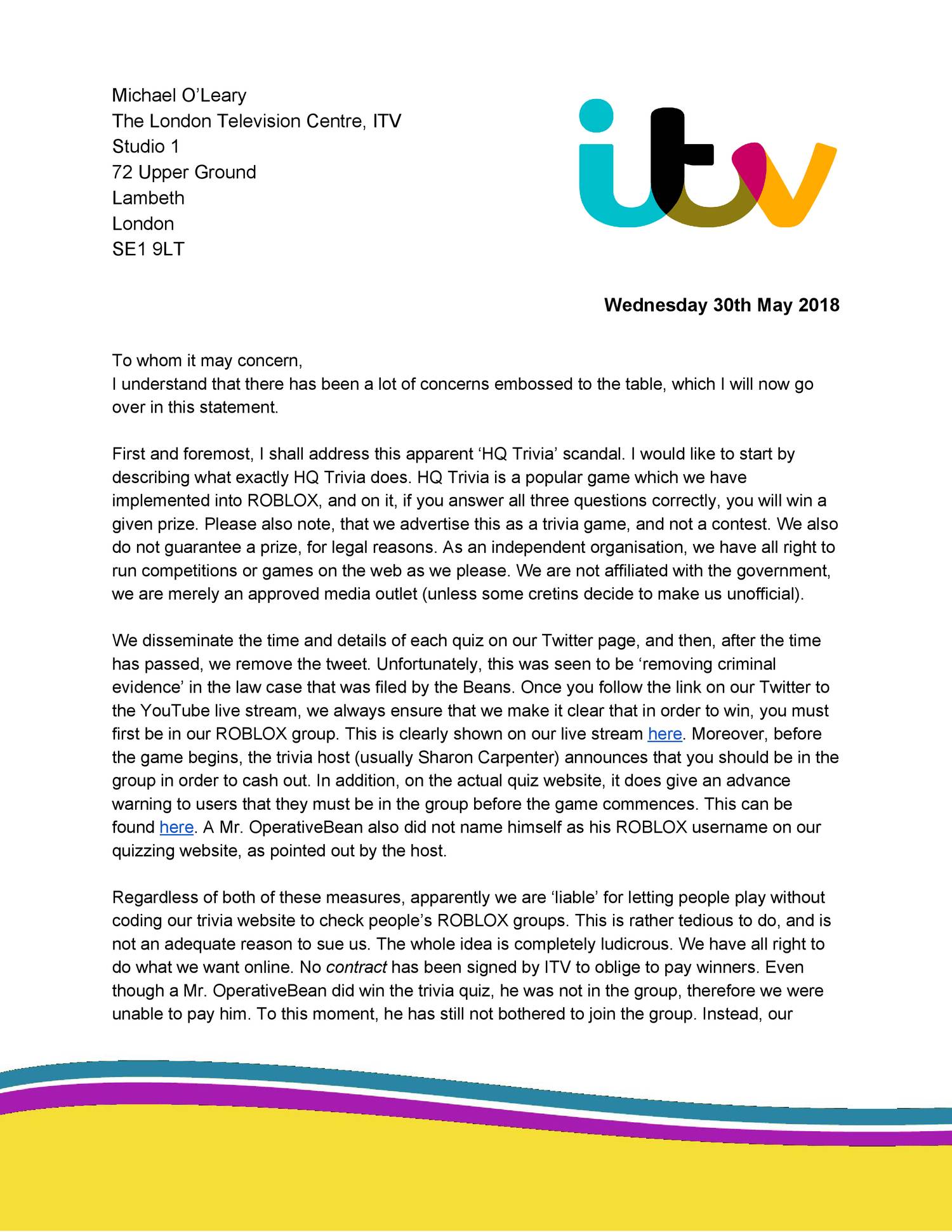 ITV Statement.pdf | DocDroid