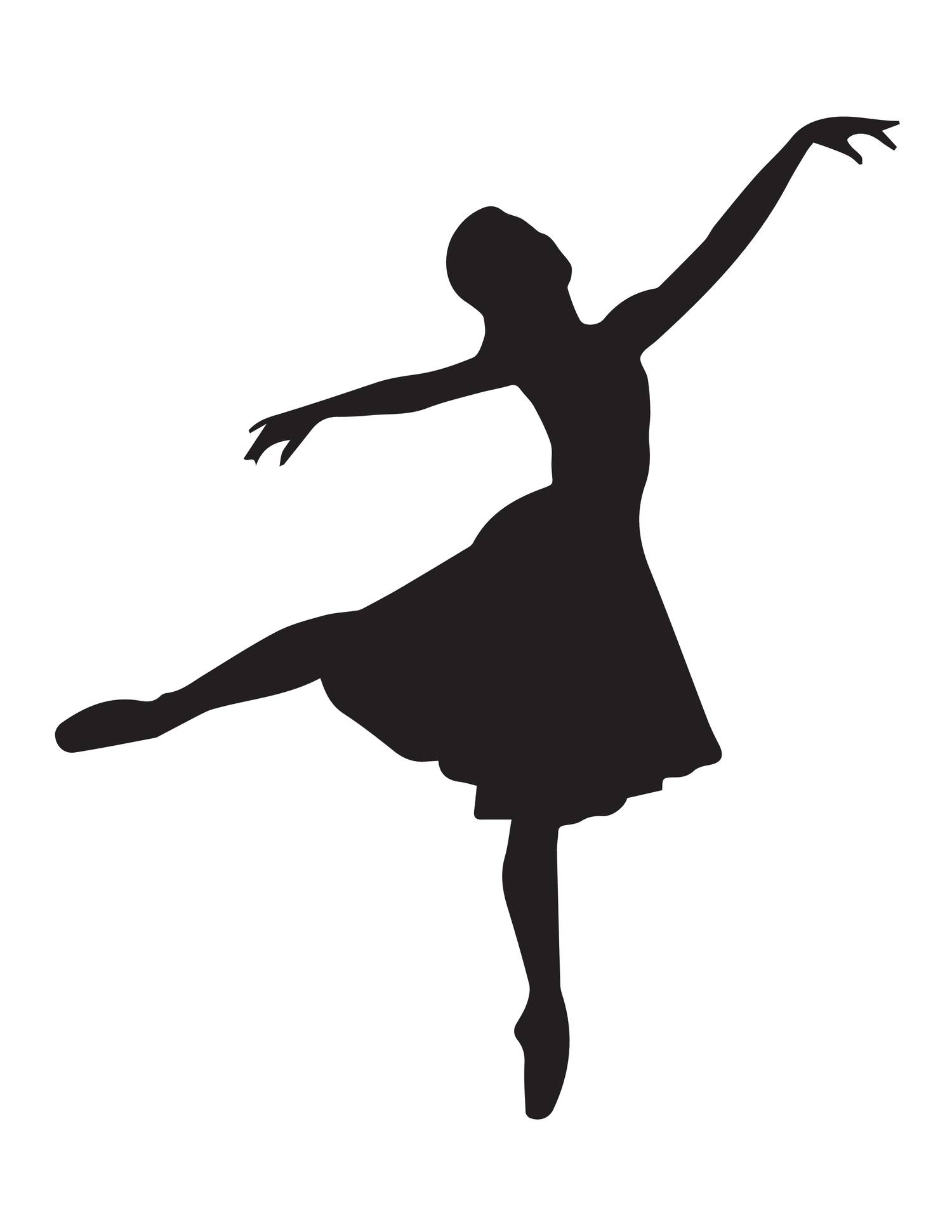 Printable Ballerina Silhouette - Customize and Print