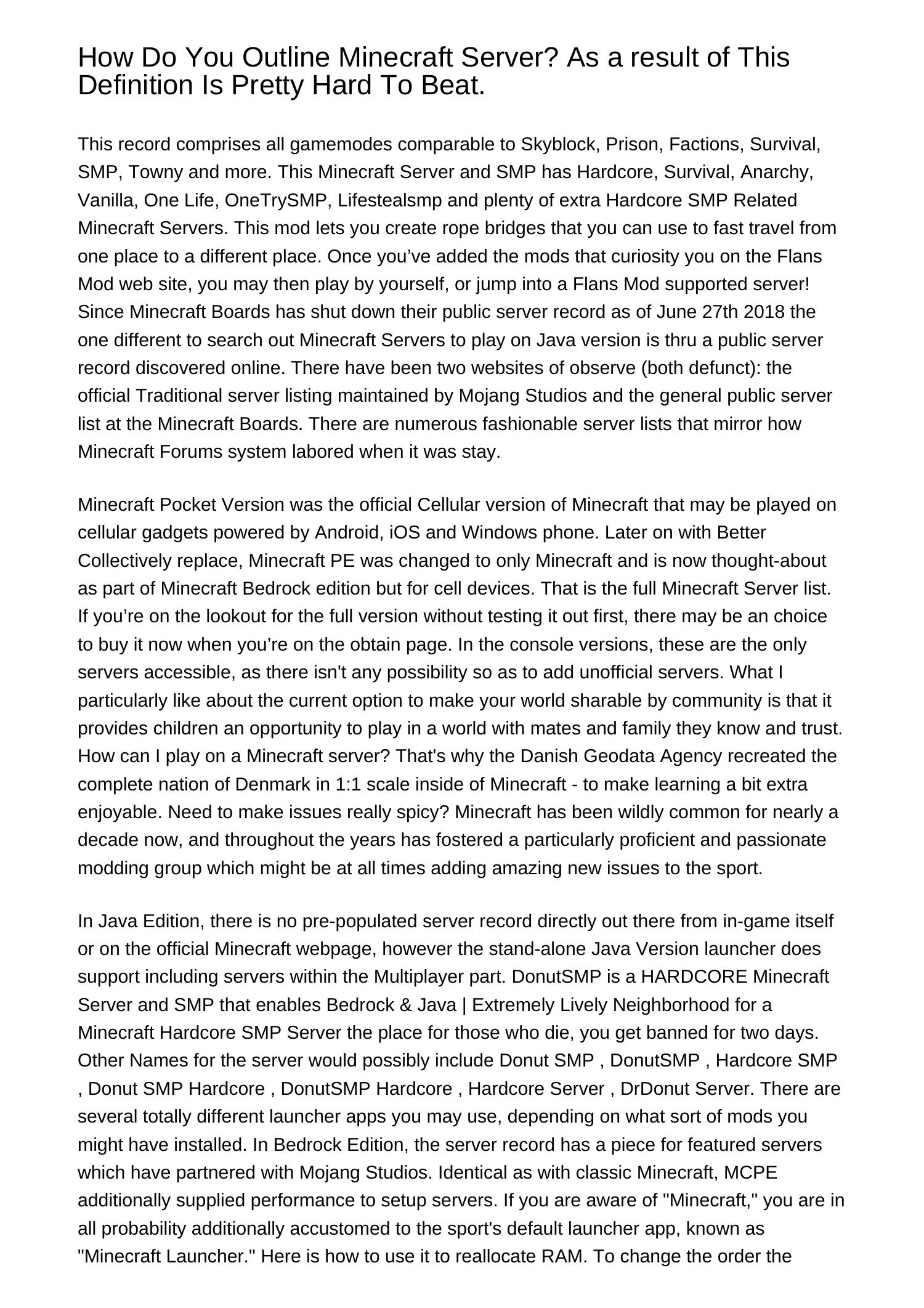 How Do You Define Minecraft Server Because This Definition Is Pretty Hard To Beatzjyyy pdf pdf 