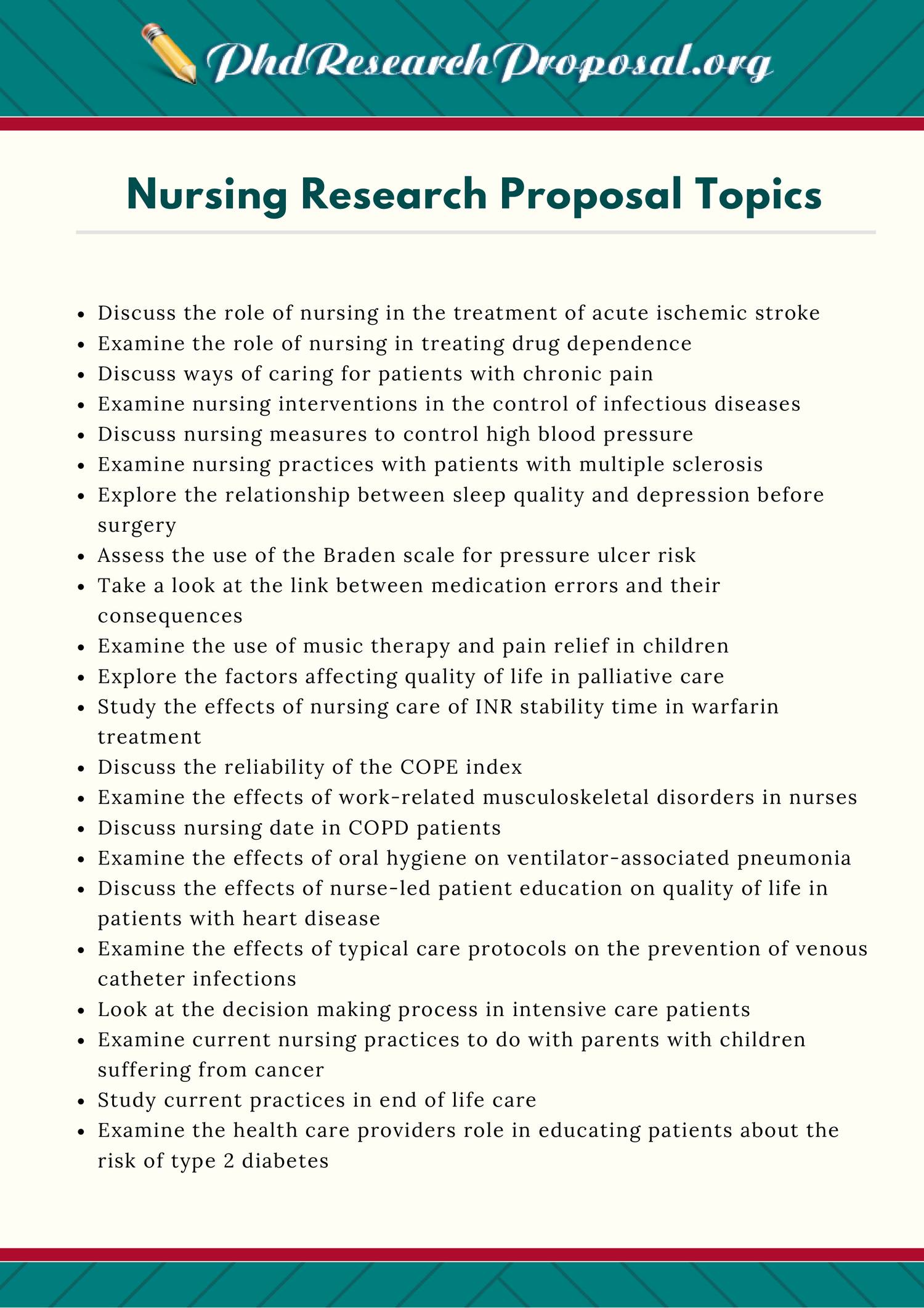 Dy research topics in nursing profession