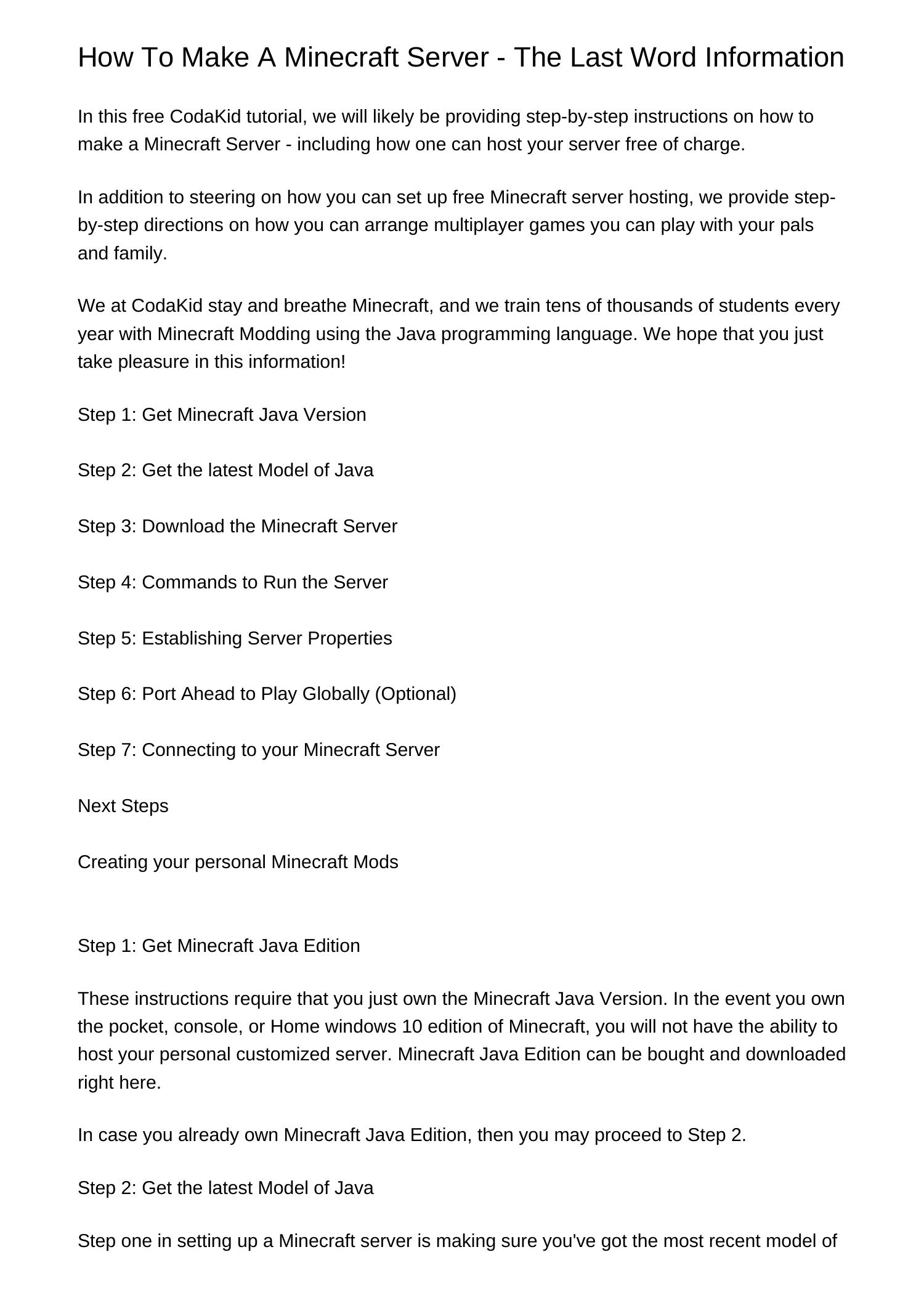 How To Make A Minecraft Server The Last Word Informationmzkpo.pdf.pdf ...
