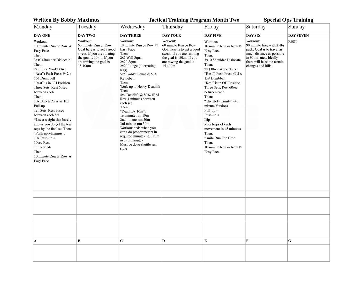 Special Forces Workout Program Pdf EOUA Blog