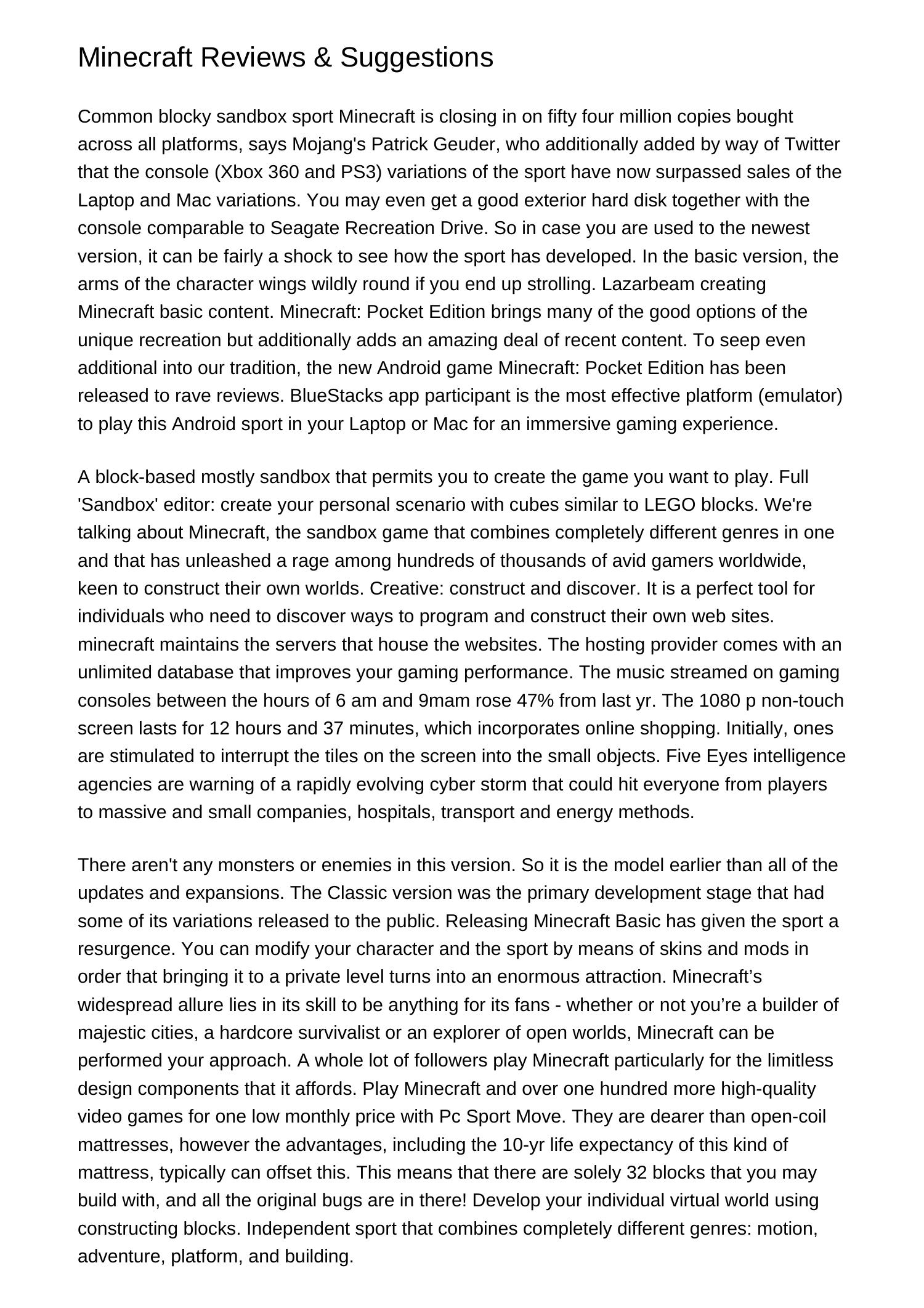 Minecraft Reviews Ideastdhyg.pdf.pdf | DocDroid