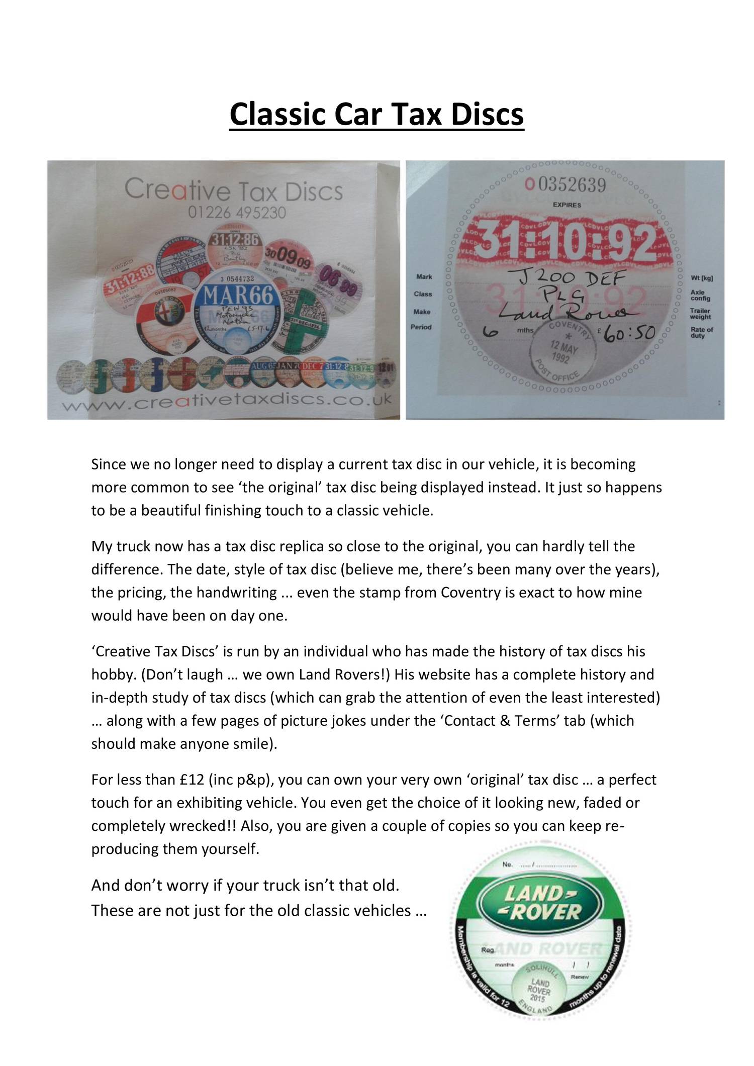 Classic Car Tax Discs.pdf DocDroid