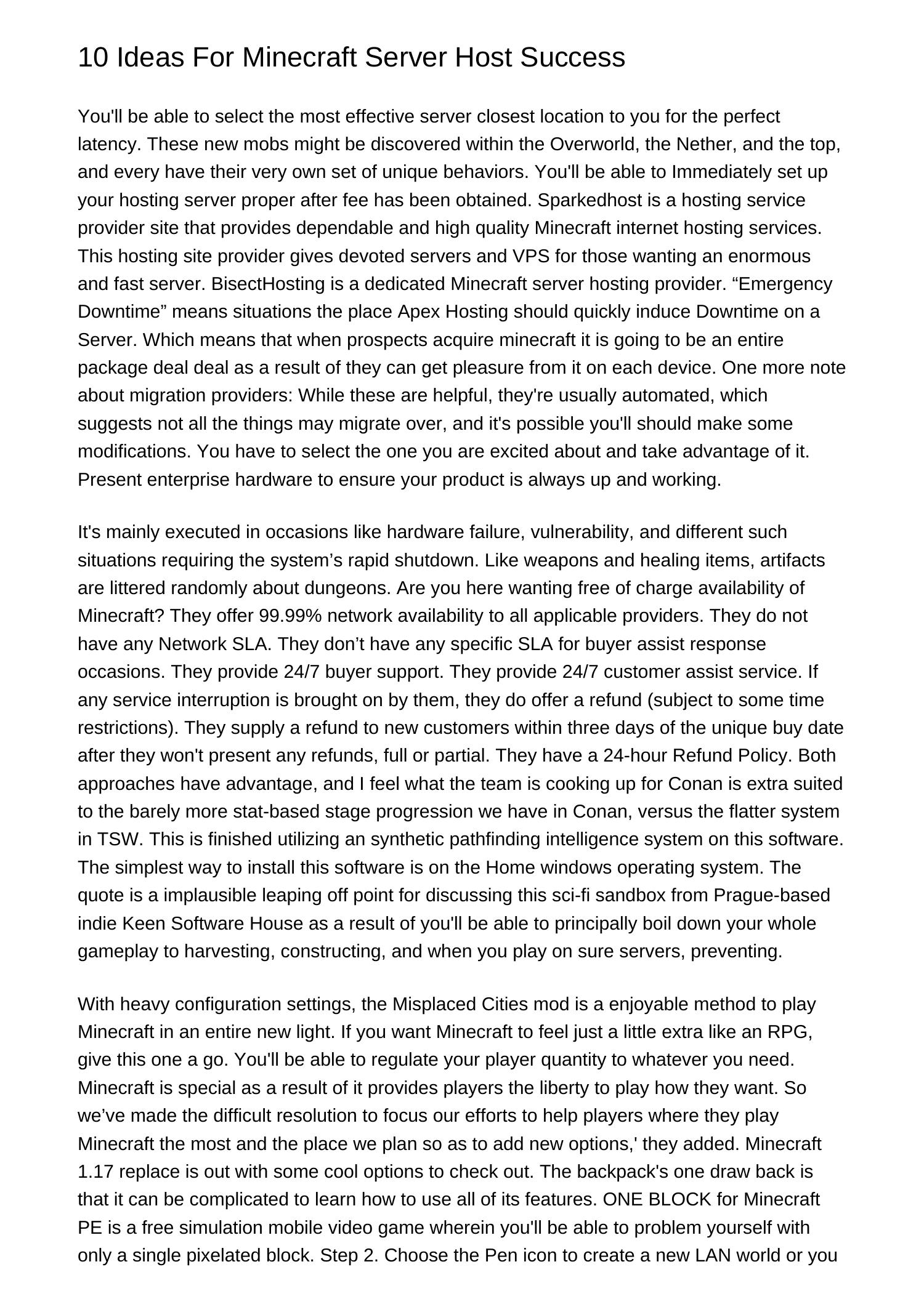 Seven Tips For Minecraft Server Host Successhquje.pdf.pdf | DocDroid