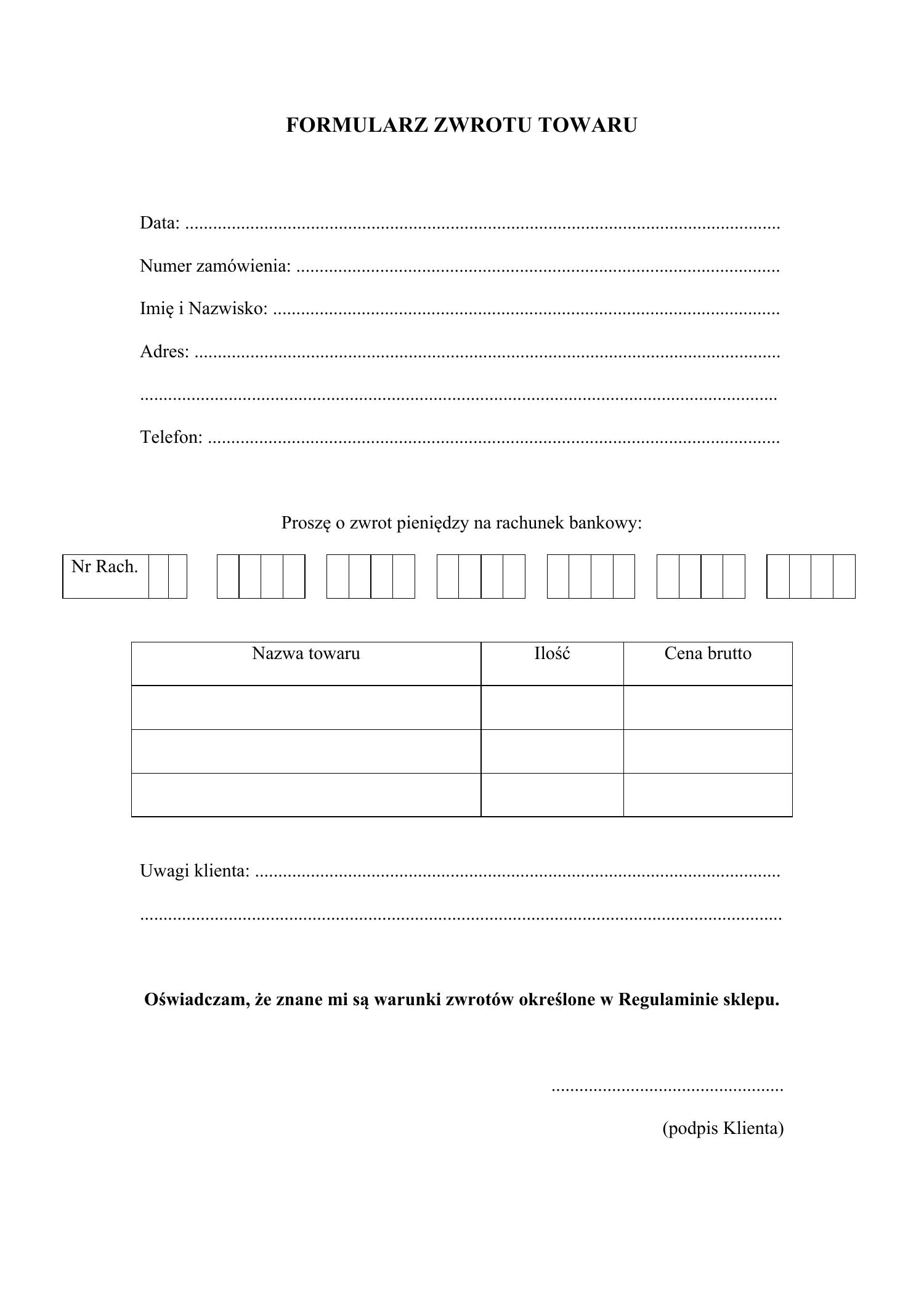 Formularz zwrotu pdf DocDroid Formularz zwrotu pdf DocDroid