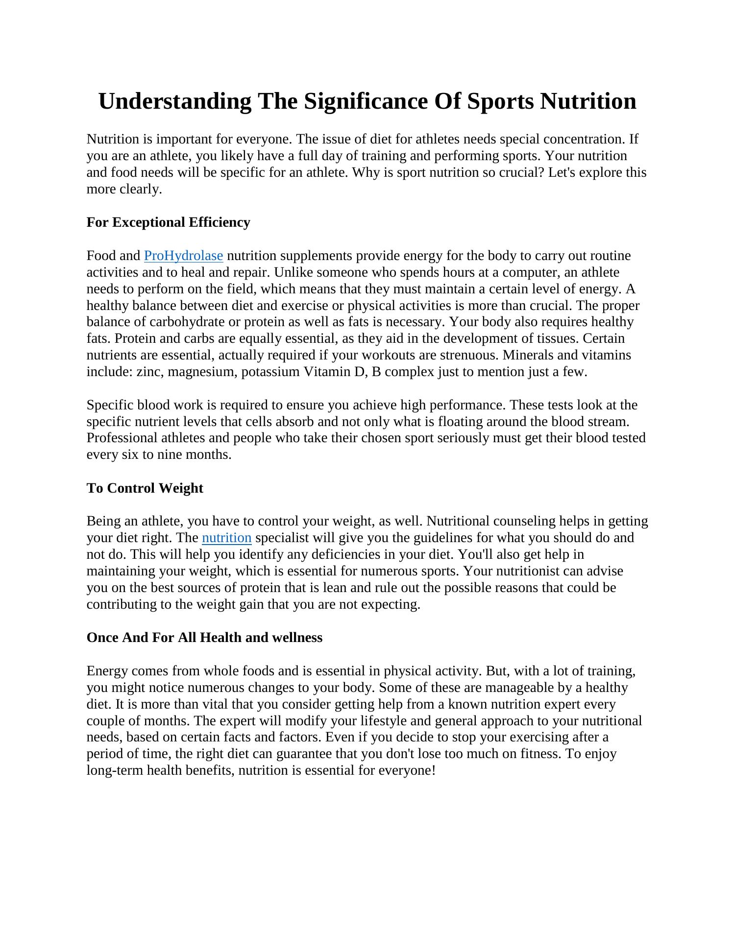 Understanding The Significance Of Sports Nutrition.pdf DocDroid