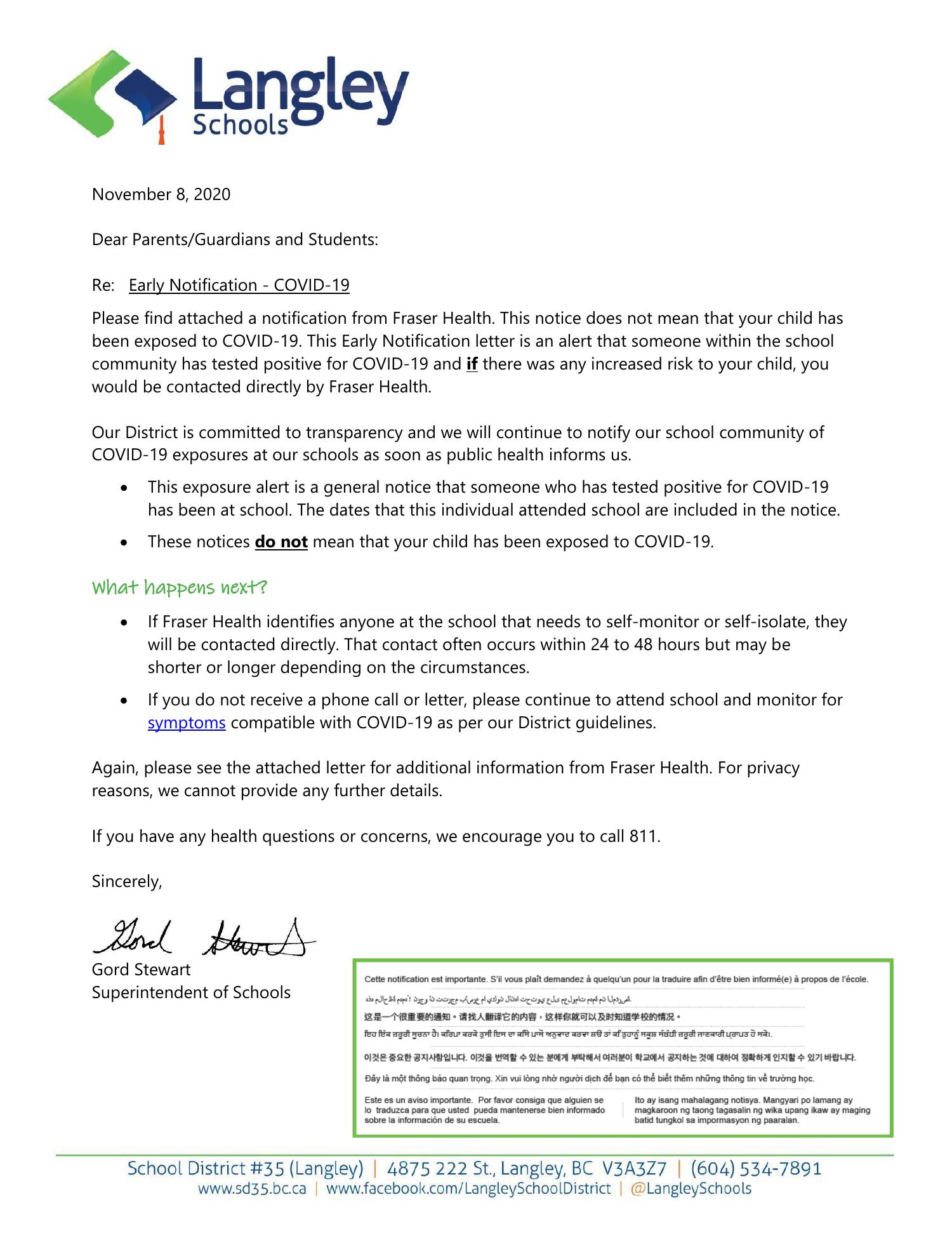 Letter to Parents Early Notification REMSS 2020Nov8 pdf DocDroid