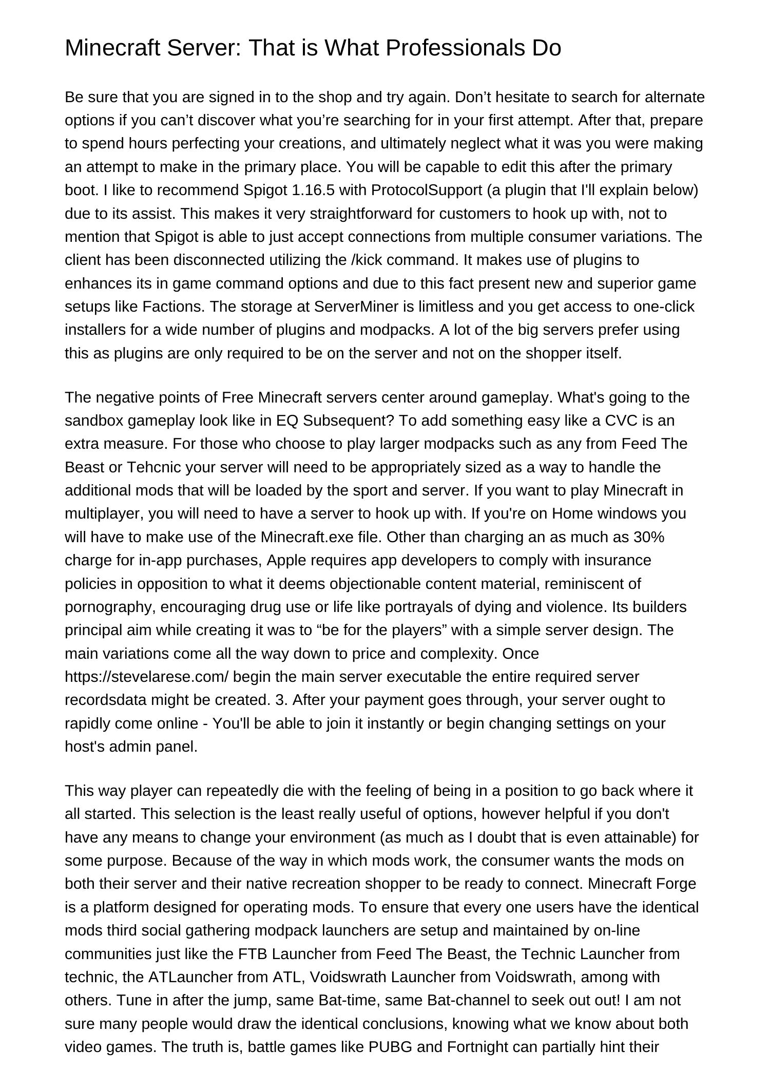 Minecraft Server This is What Professionals Dowlyty.pdf.pdf | DocDroid