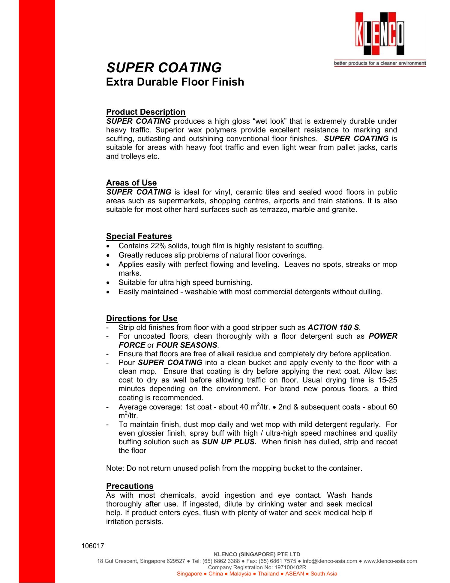 Super Coating SUPER COATING - Extra Durable Floor Finish.pdf | DocDroid