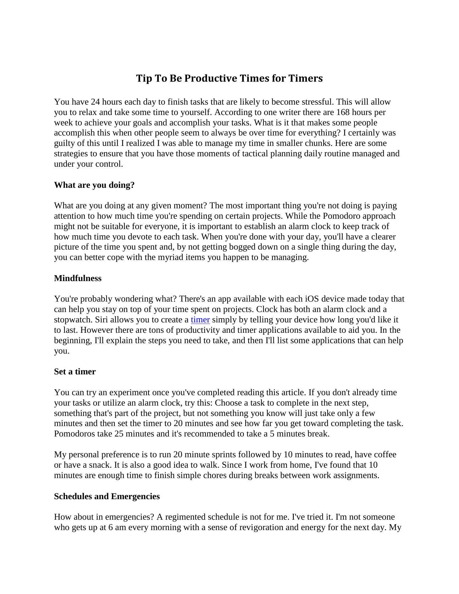 Tip To Be Productive Timers for Timers.pdf DocDroid