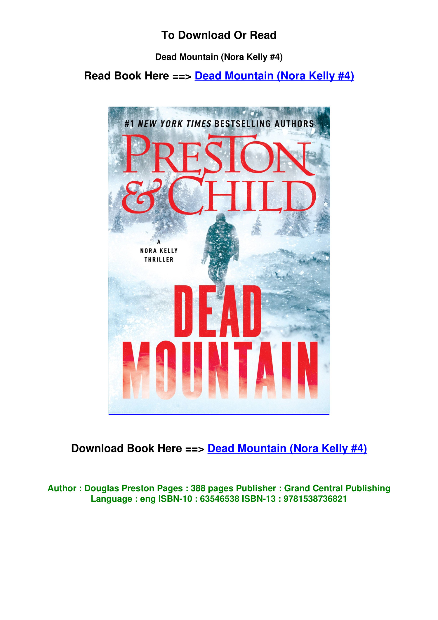 Dead Mountain by Douglas Preston