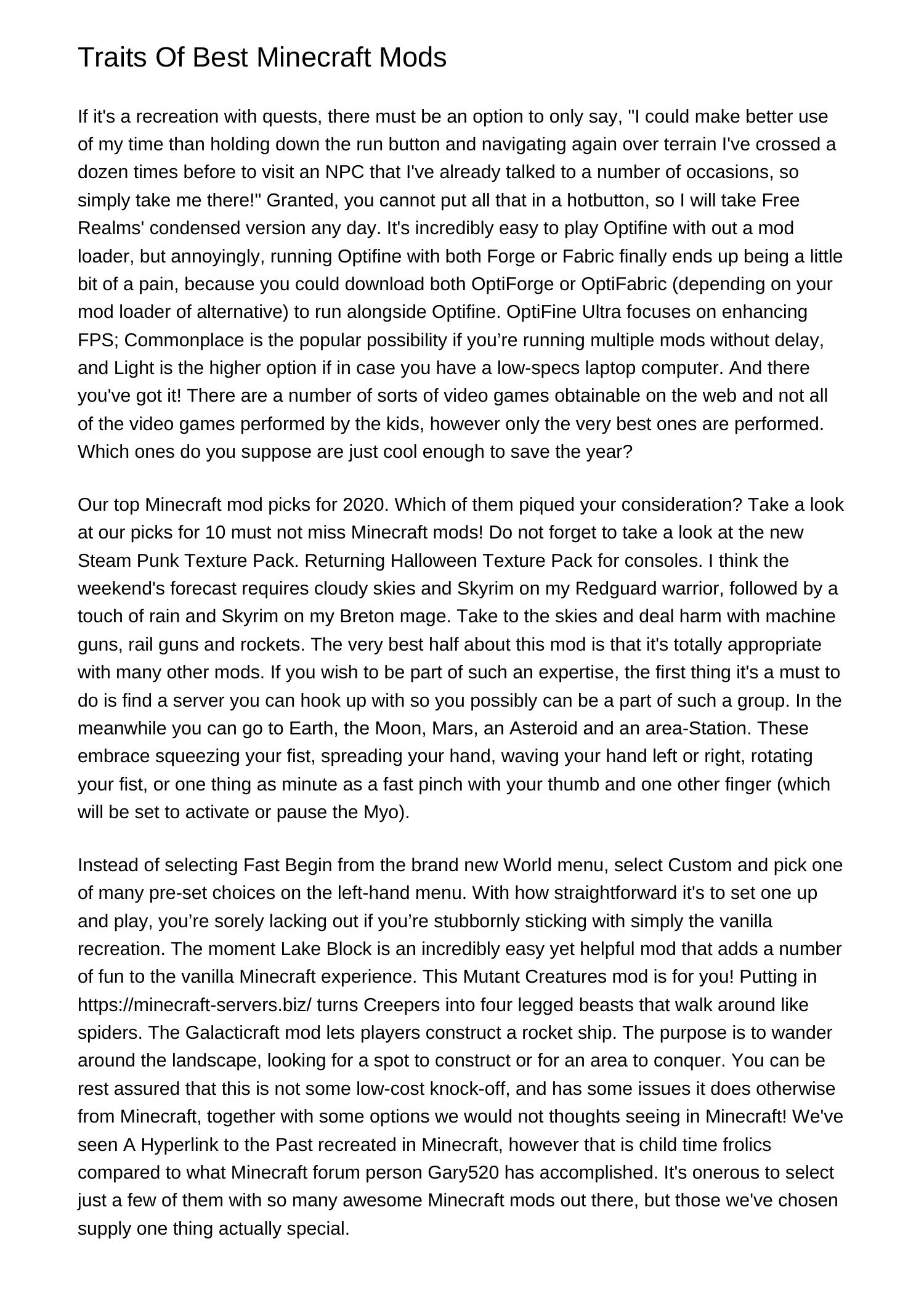 Characteristics Of Best Minecraft Modsrubxk.pdf.pdf DocDroid