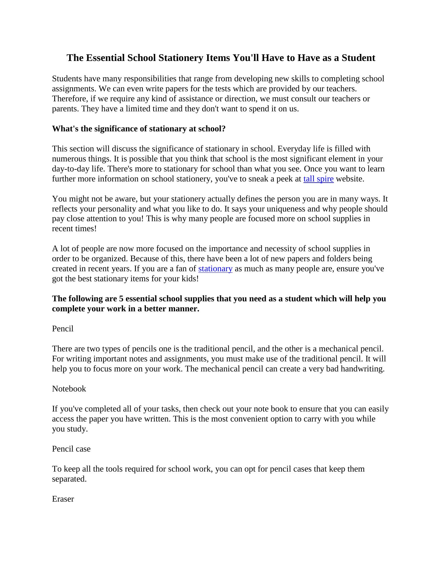 The Essential School Stationery Items You.pdf.pdf DocDroid