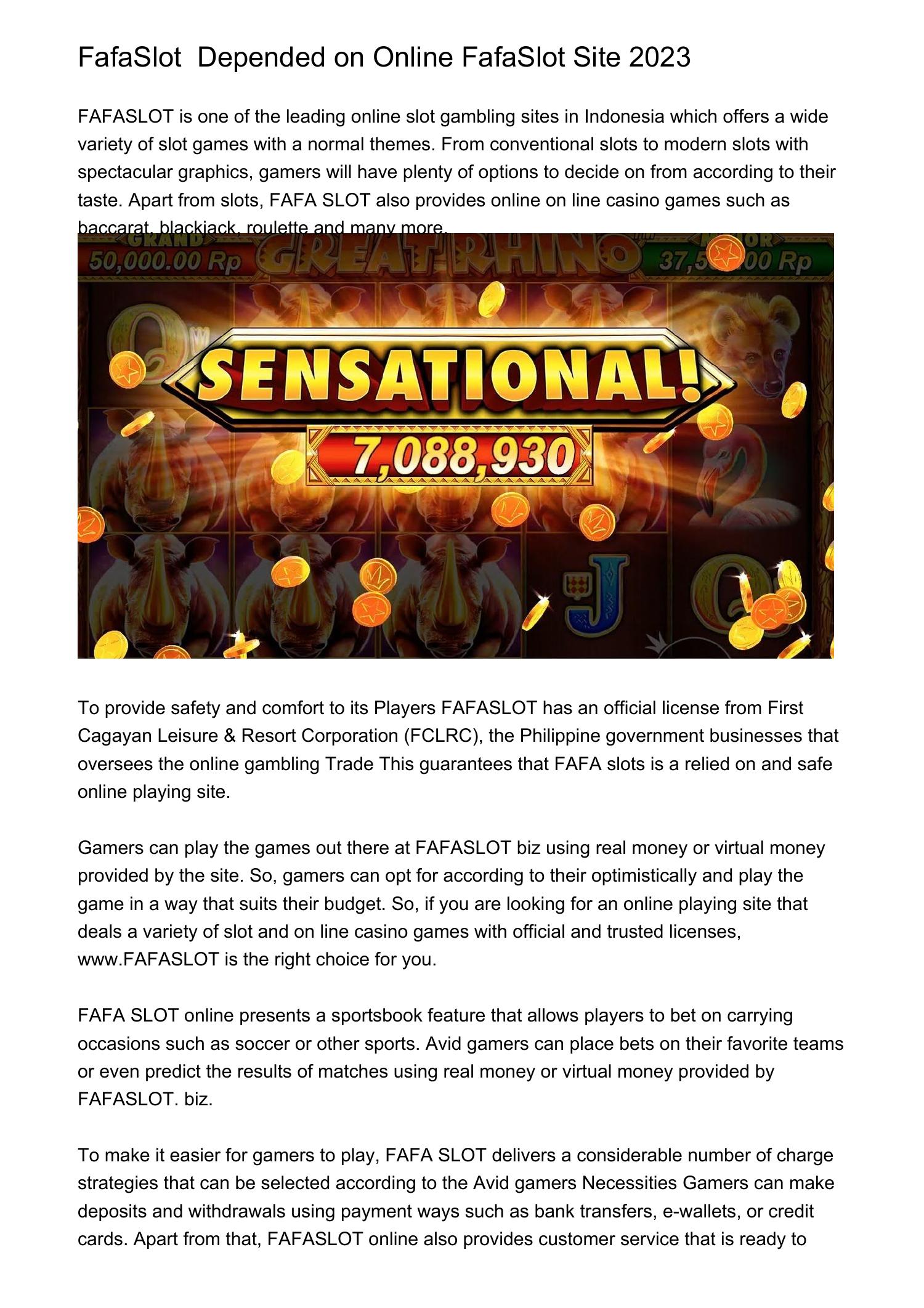 FafaSlot Trusted Online FafaSlot Site 2023leckd.pdf.pdf | DocDroid