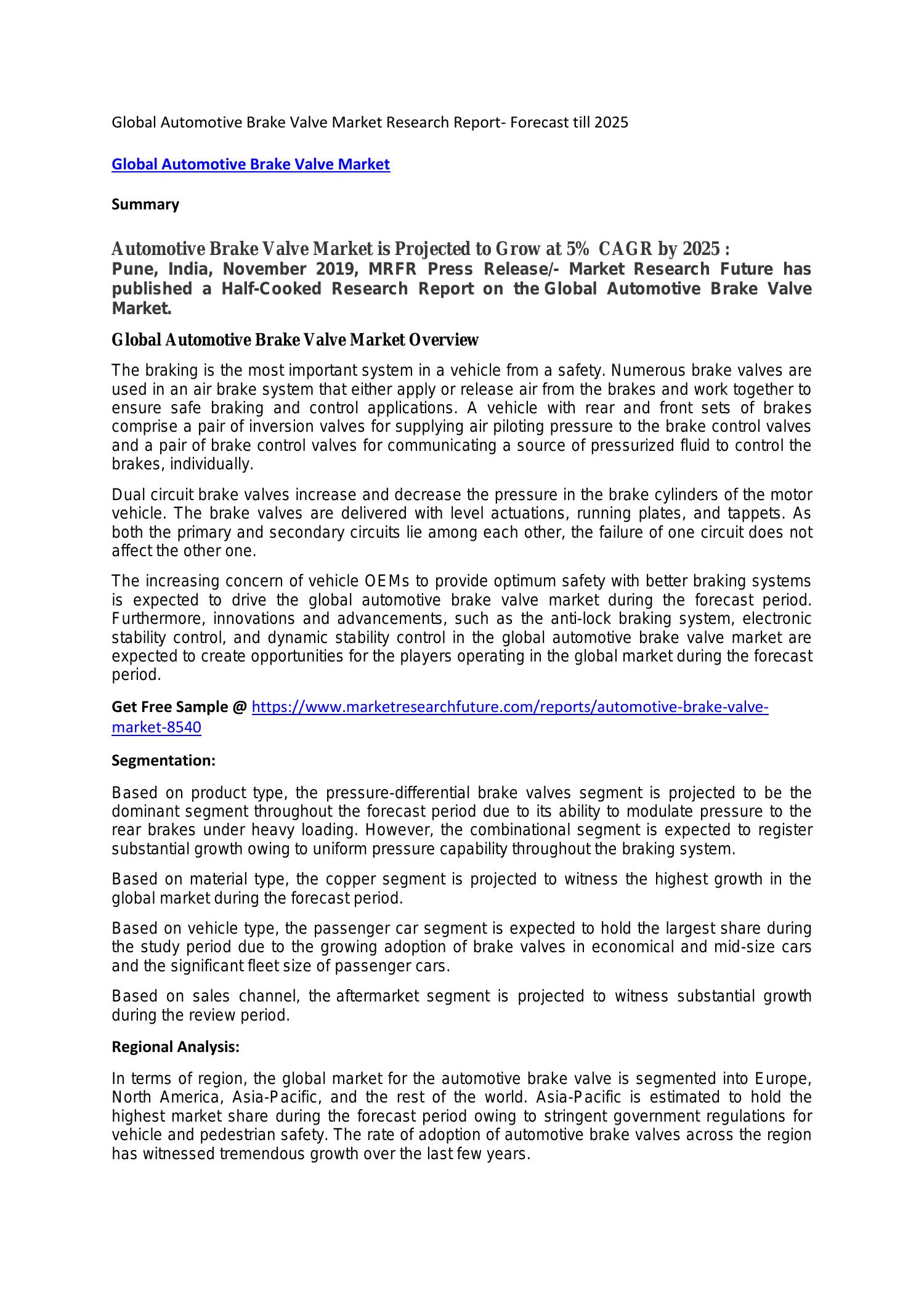Global Automotive Brake Valve Market Research Report.pdf | DocDroid