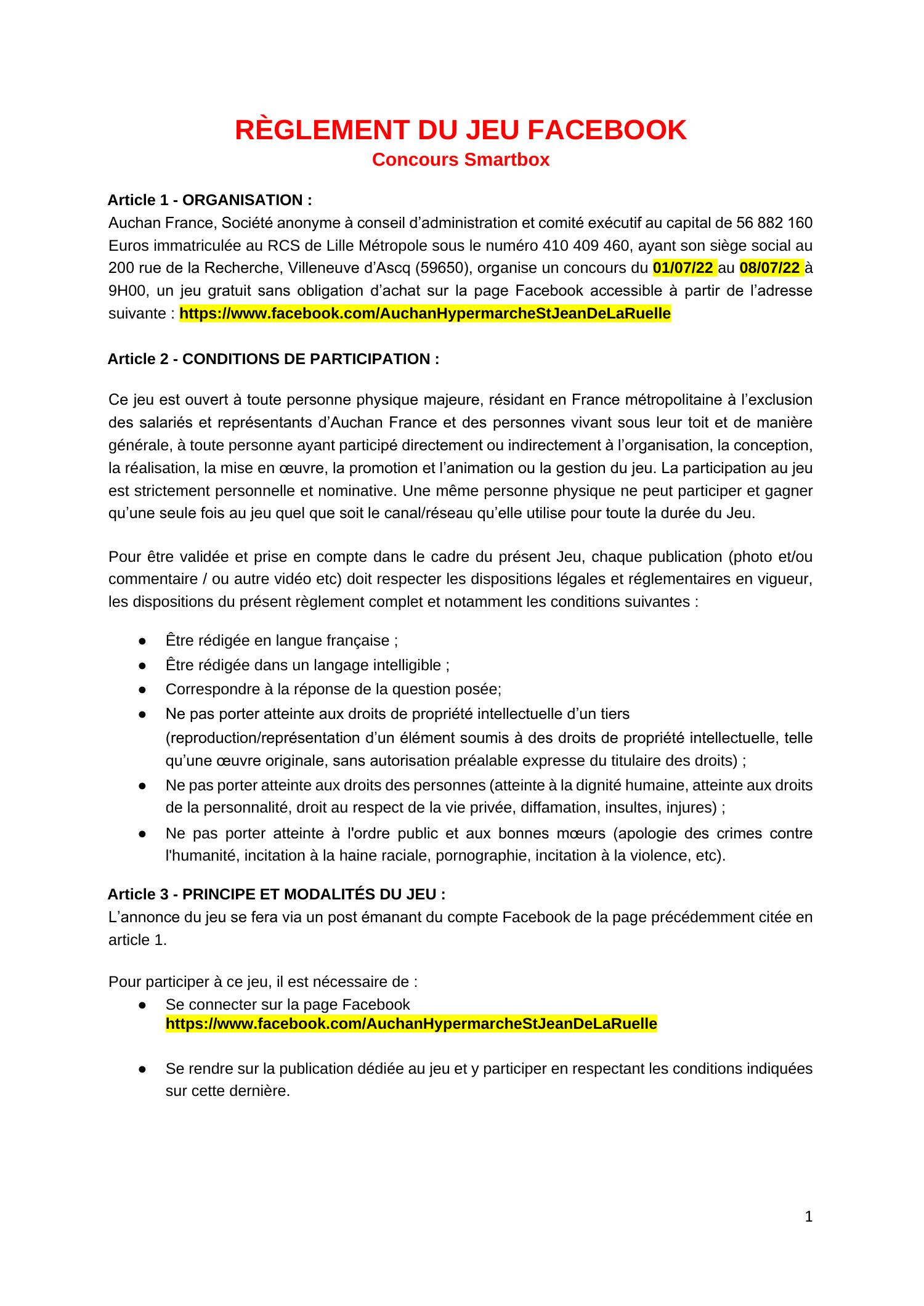 Reglement Jeu Concours Smartbox Pdf Docdroid