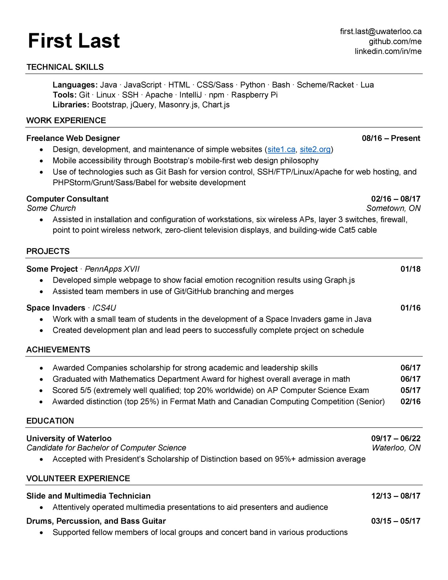 Co op cv sample image