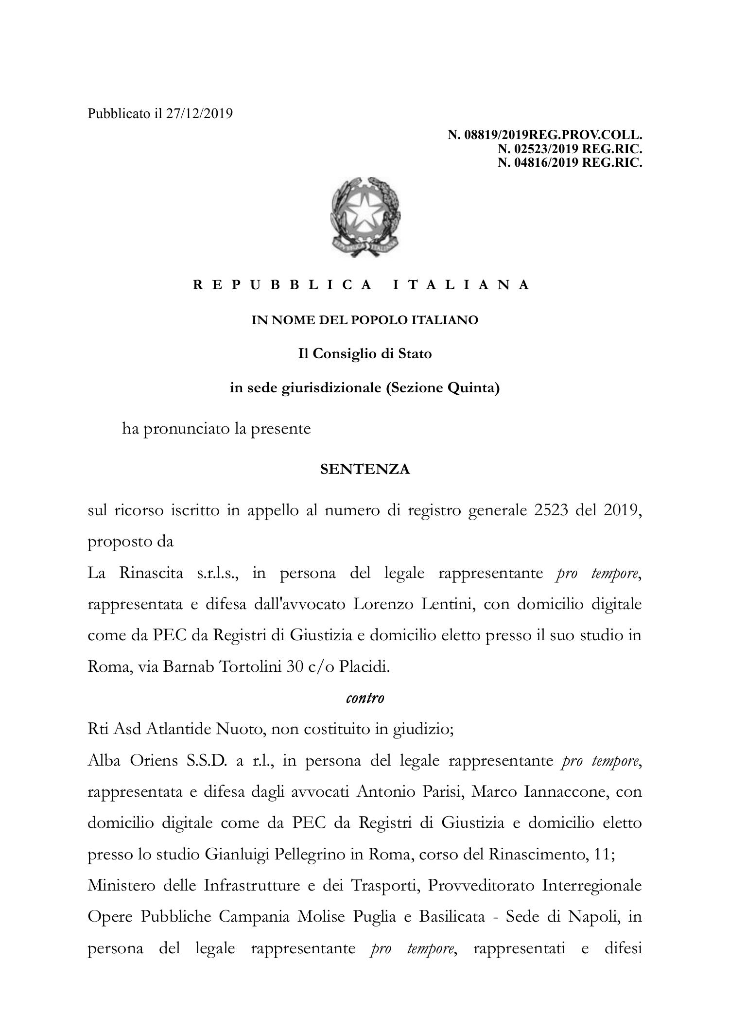 sentenza di forum di oggi