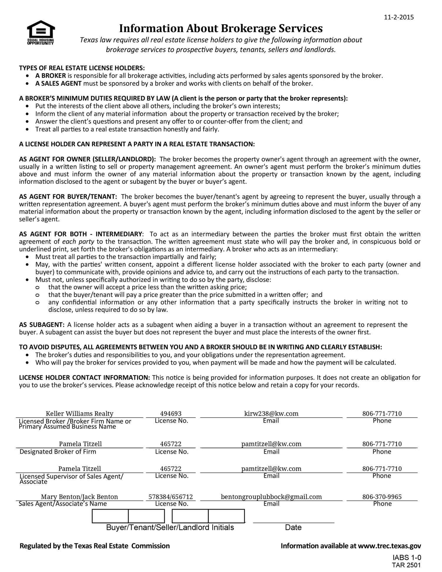 TX Information About Brokerage Services (TAR 2501 (3).pdf DocDroid