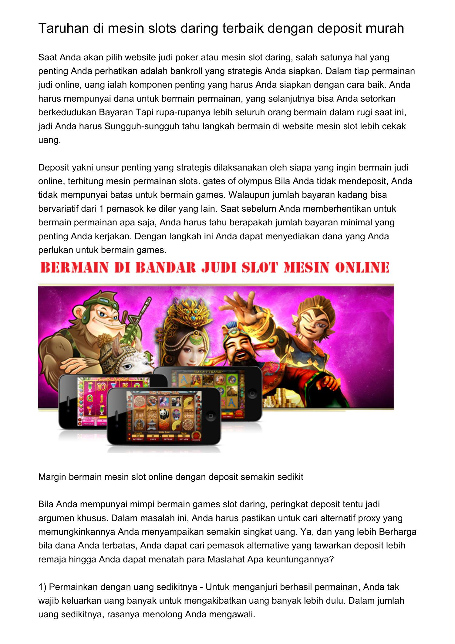 cara deposit taruhan slot
