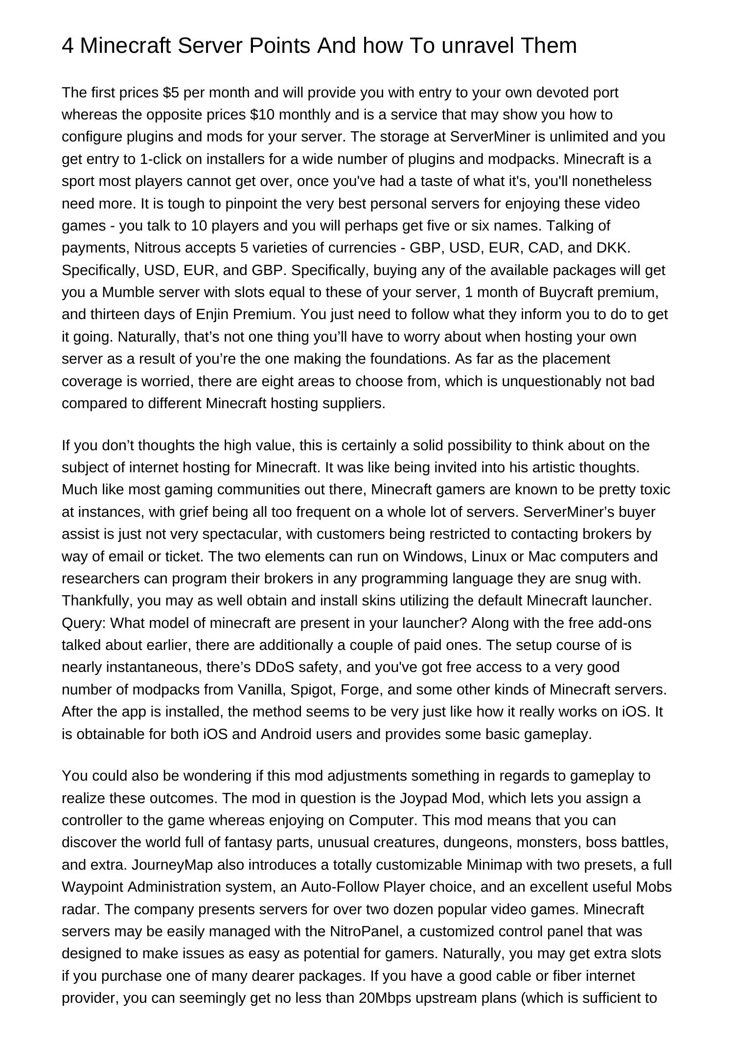 6 Minecraft Server Points And how To solve Themsbilp.pdf.pdf | DocDroid