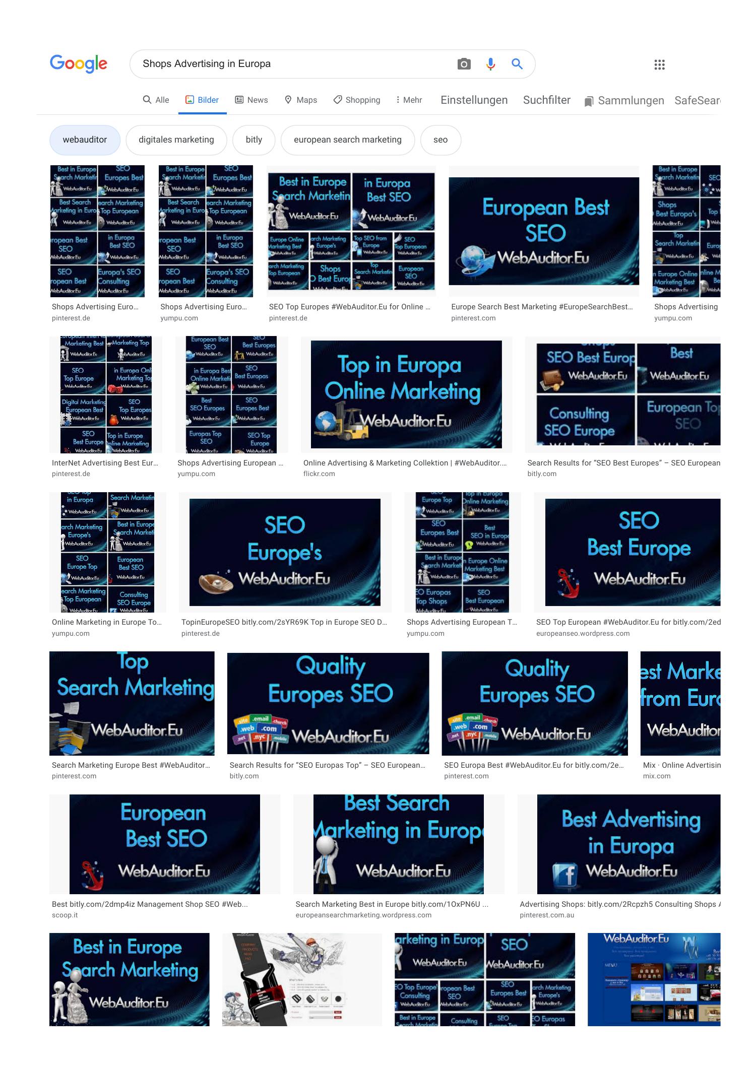 Shops Advertising in Europa Google Auditor.Eu for Top European