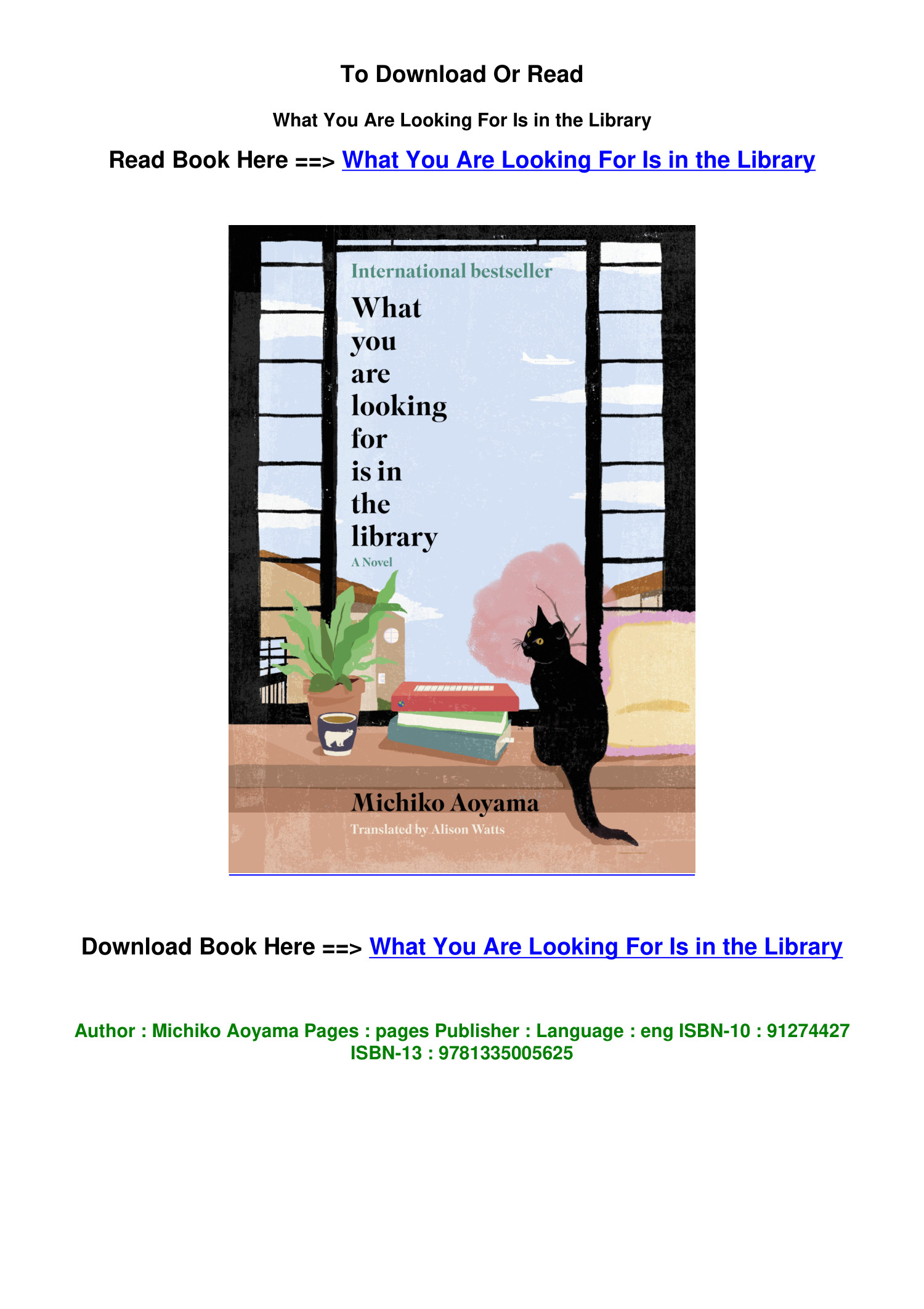 Download pdf what you are looking for is in the library by michiko
