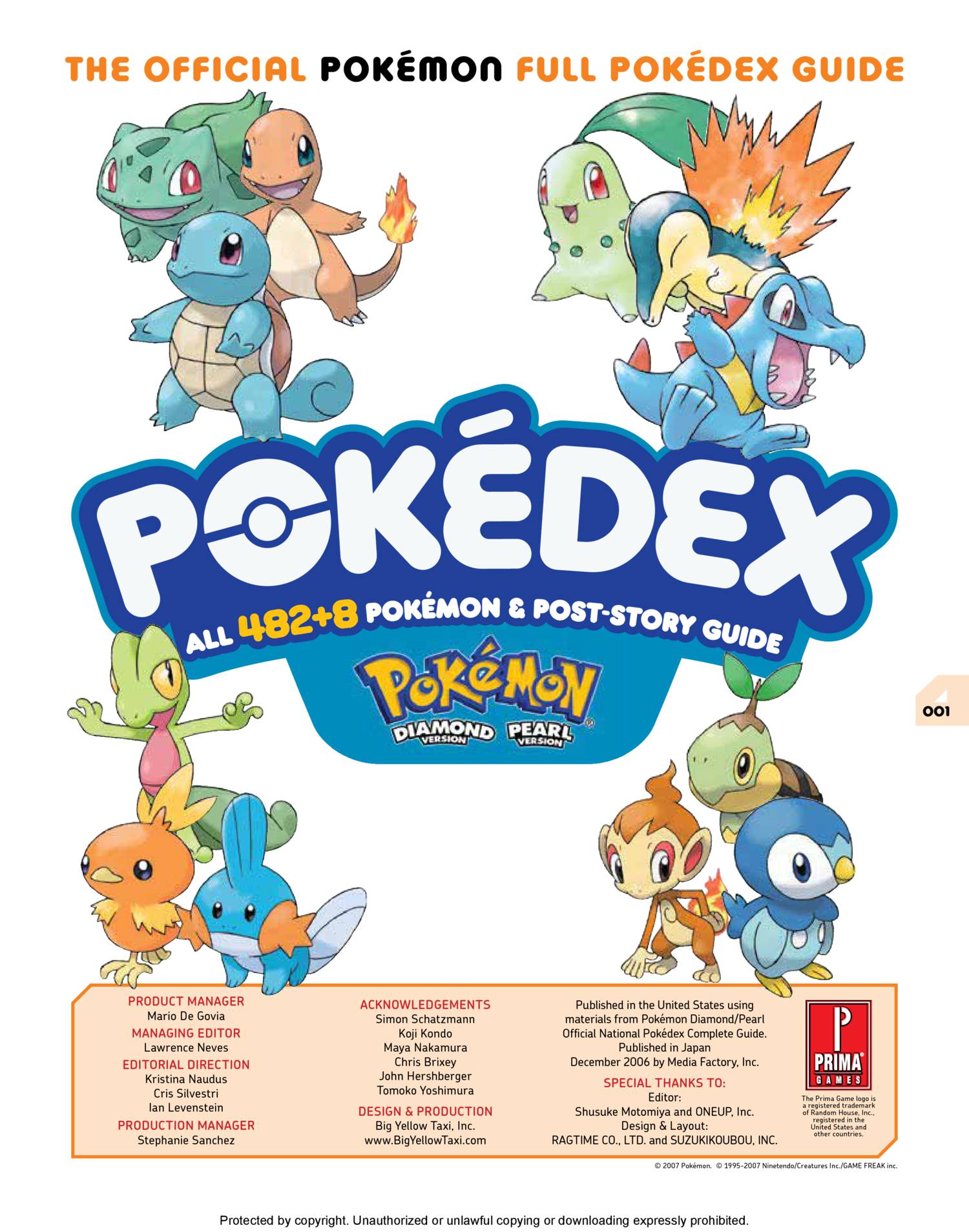 Pokémon Diamond And Pearl Official Pocket Pokedex