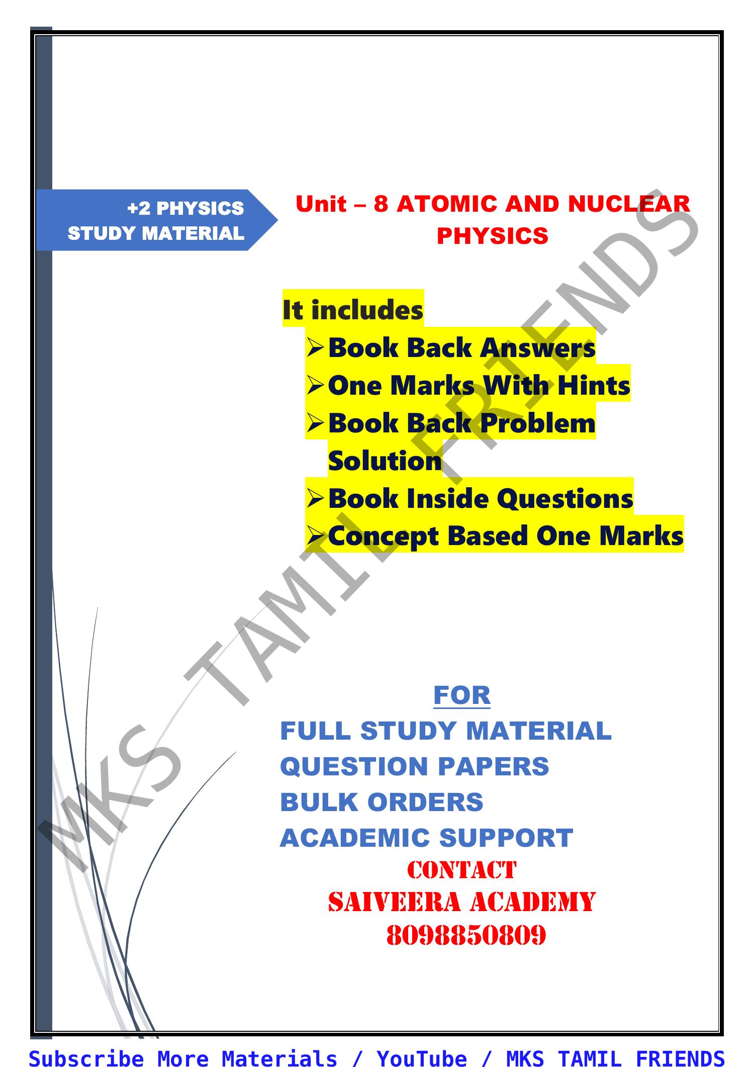 12th Physics Unit 8 Study Materials Pdf Docdroid
