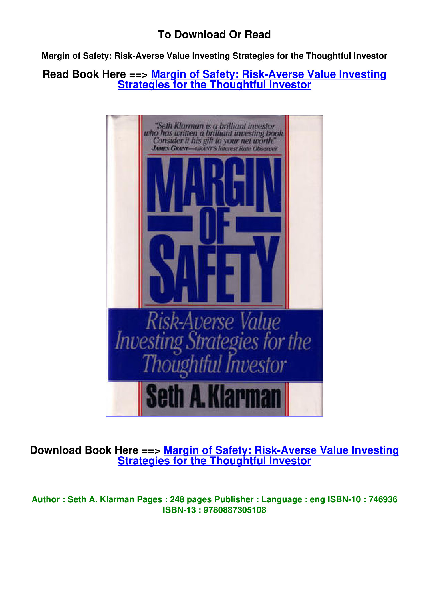 Download margin of safety PDF