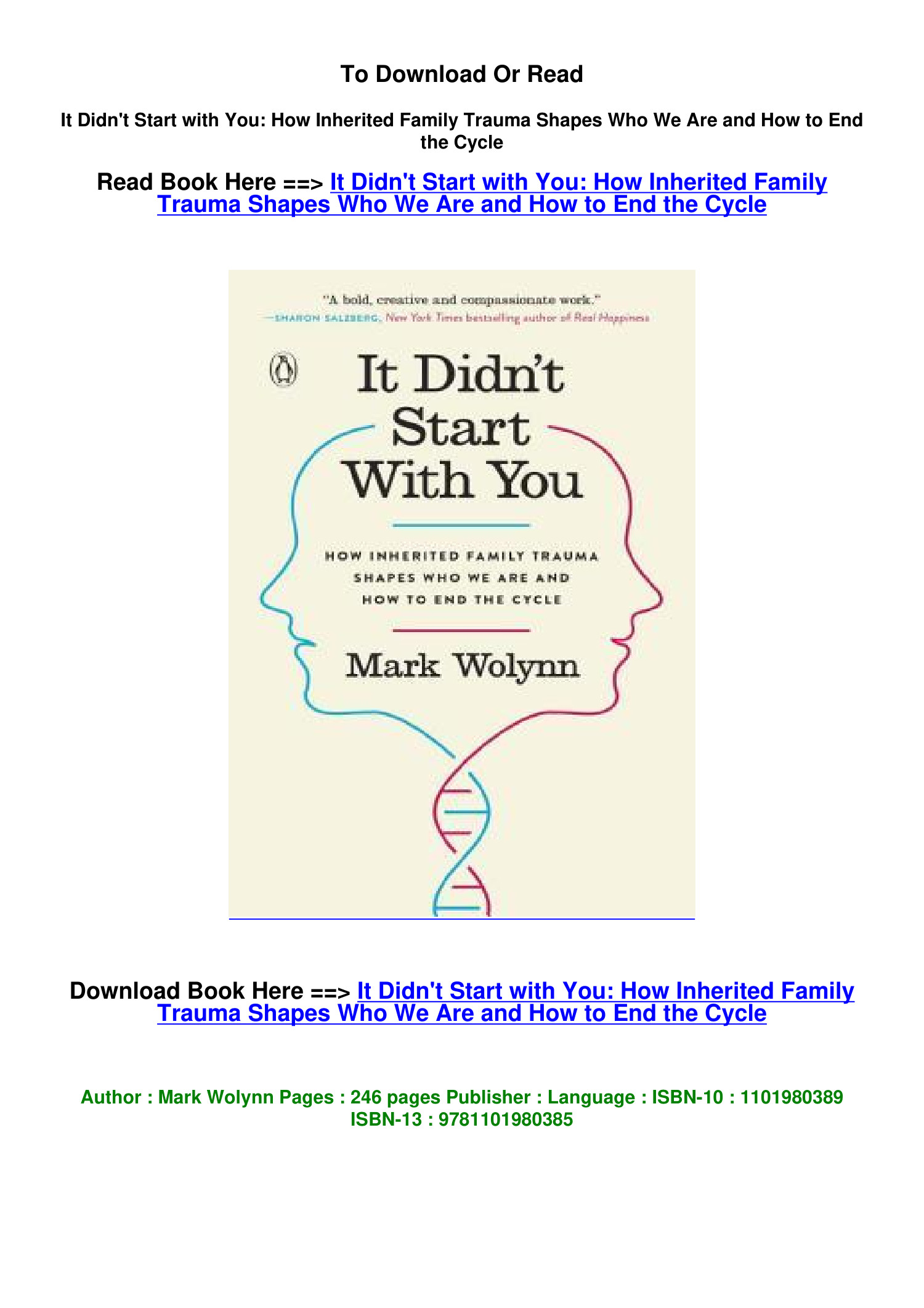 epub Download It Didn t Start with You How Inherited Family Trauma Shapes  Who .pdf