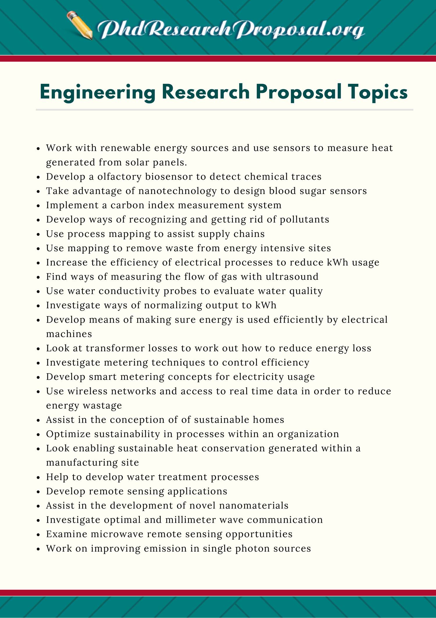 research proposal in engineering