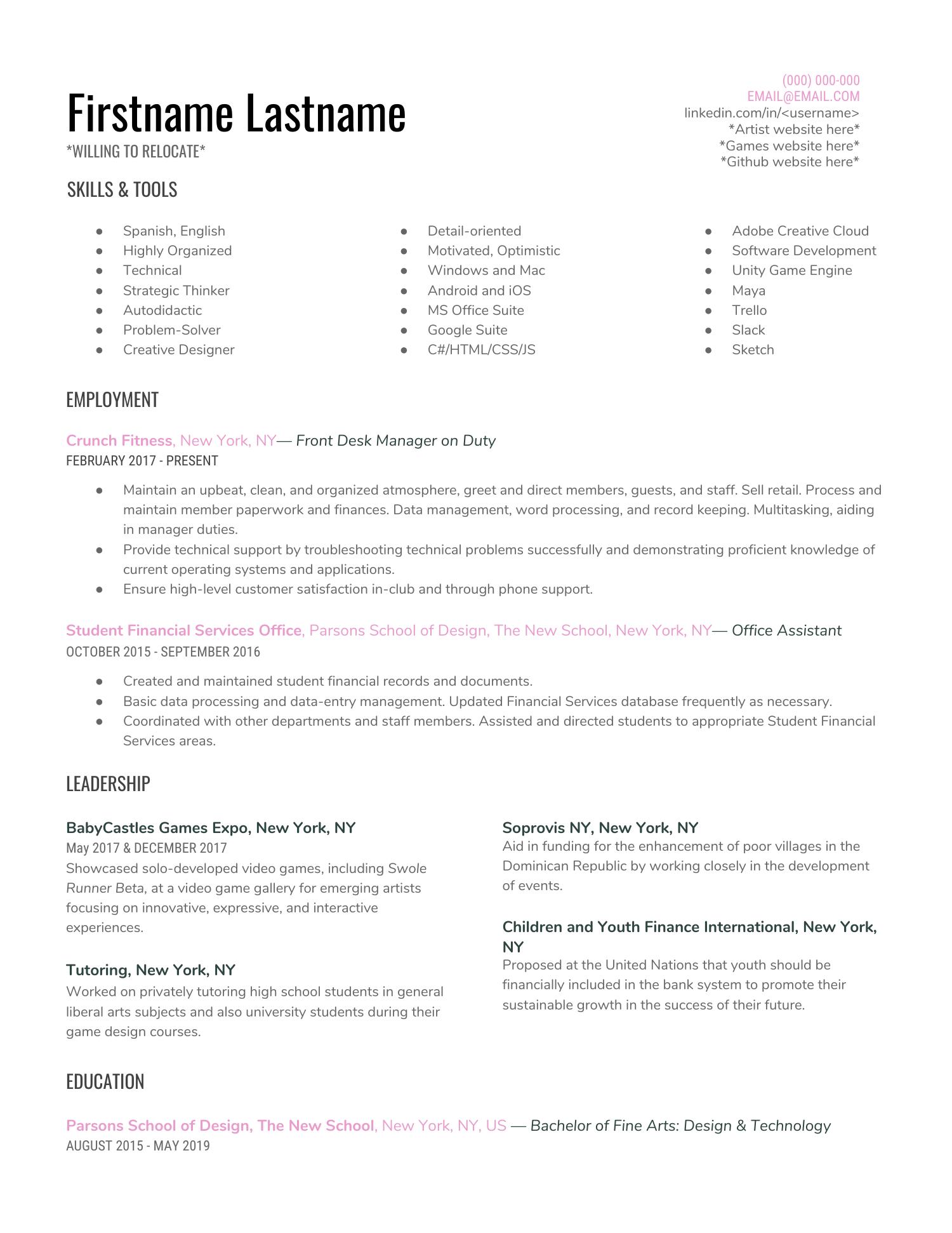 best free resume template reddit