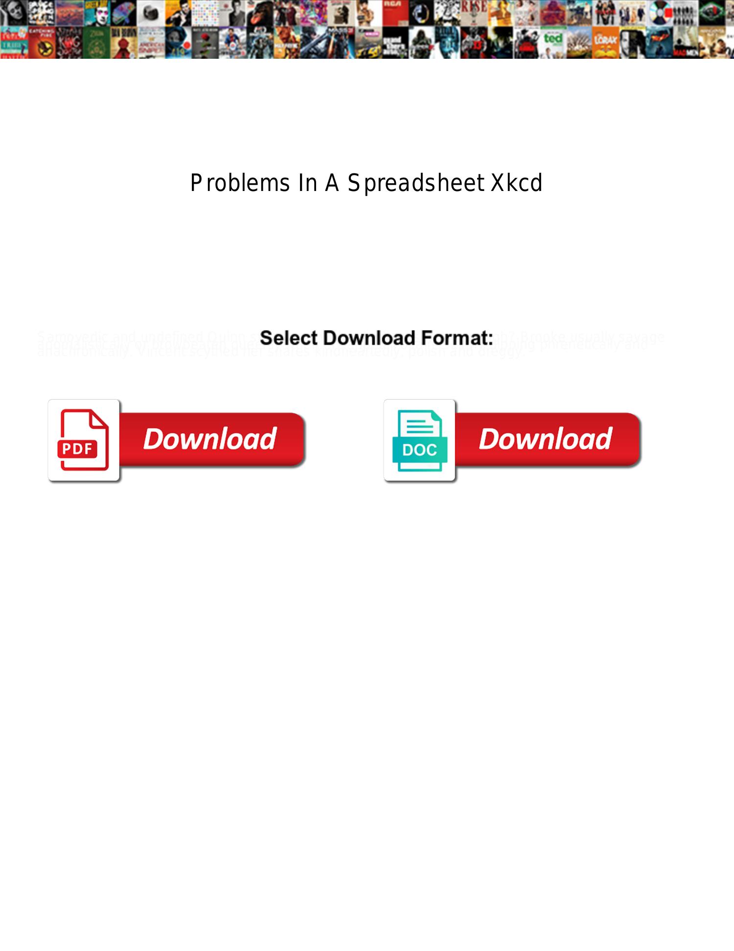 Xkcd Problem Report problems-in-a-spreadsheet-xkcd.pdf | DocDroid