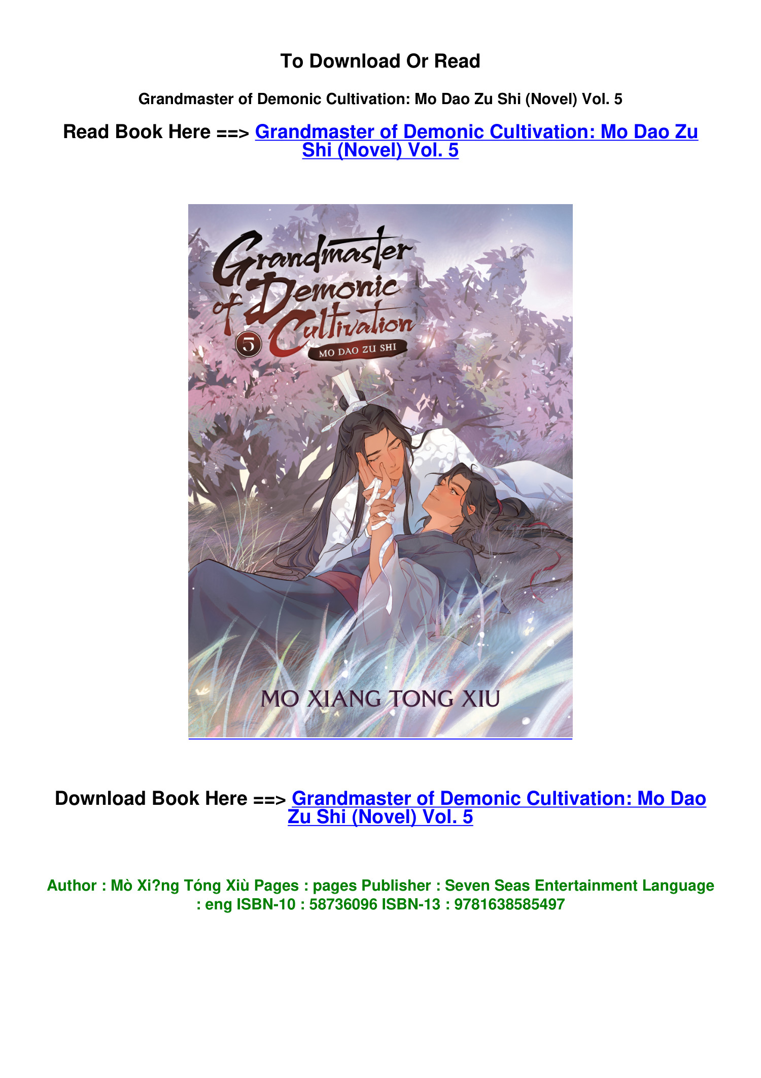 Grandmaster of Demonic Cultivation: Mo Dao Zu Shi (Novel) Vol. 1|Paperback
